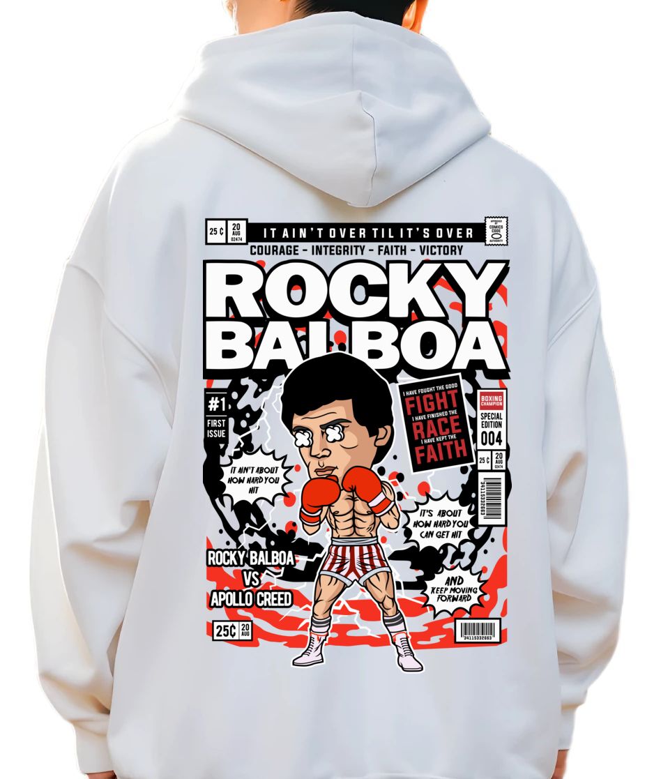 Hoodie Rocky Balboa Pop Culture White