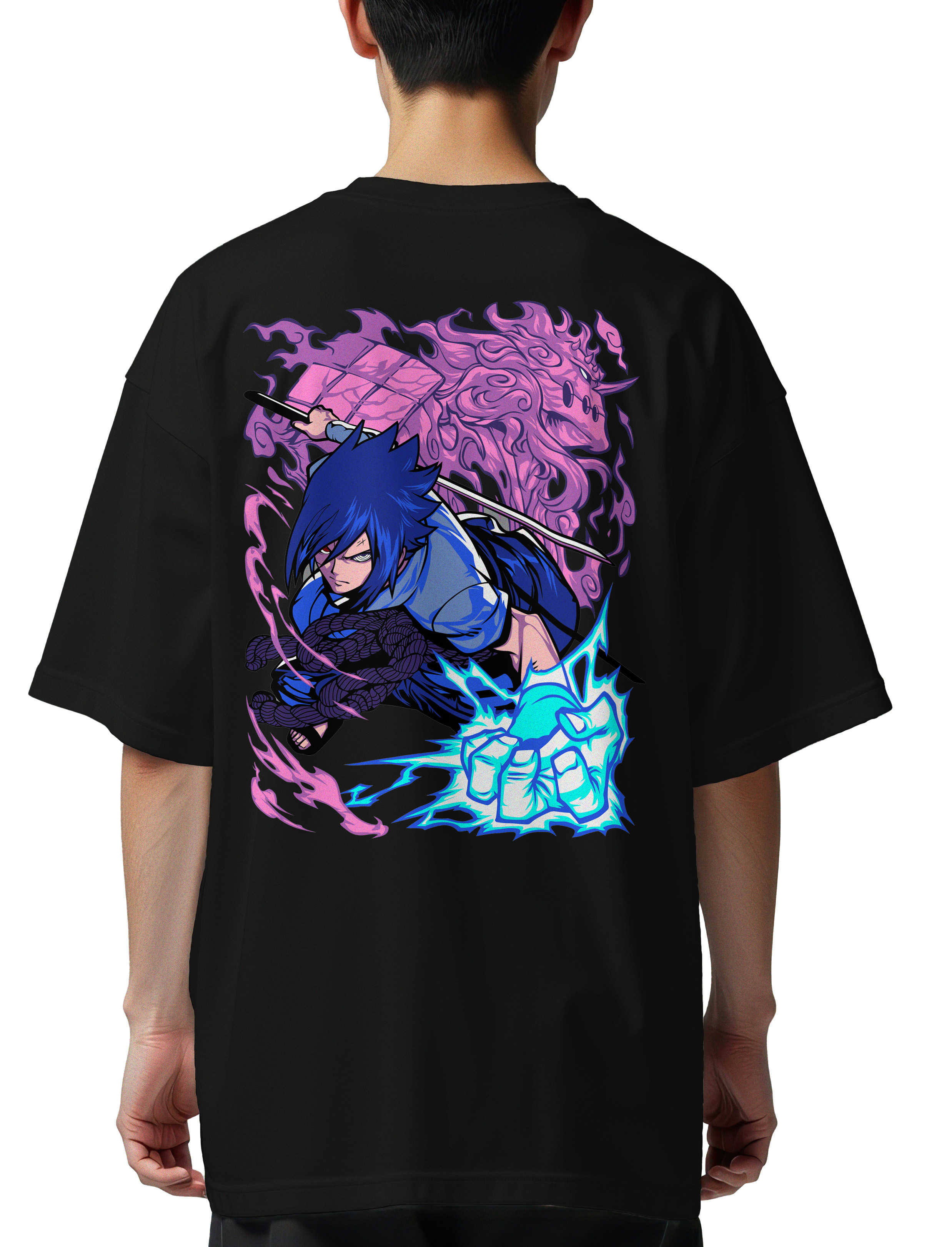 Oversized T-Shirt Sasuke Uchiha Naruto Pop Culture Black