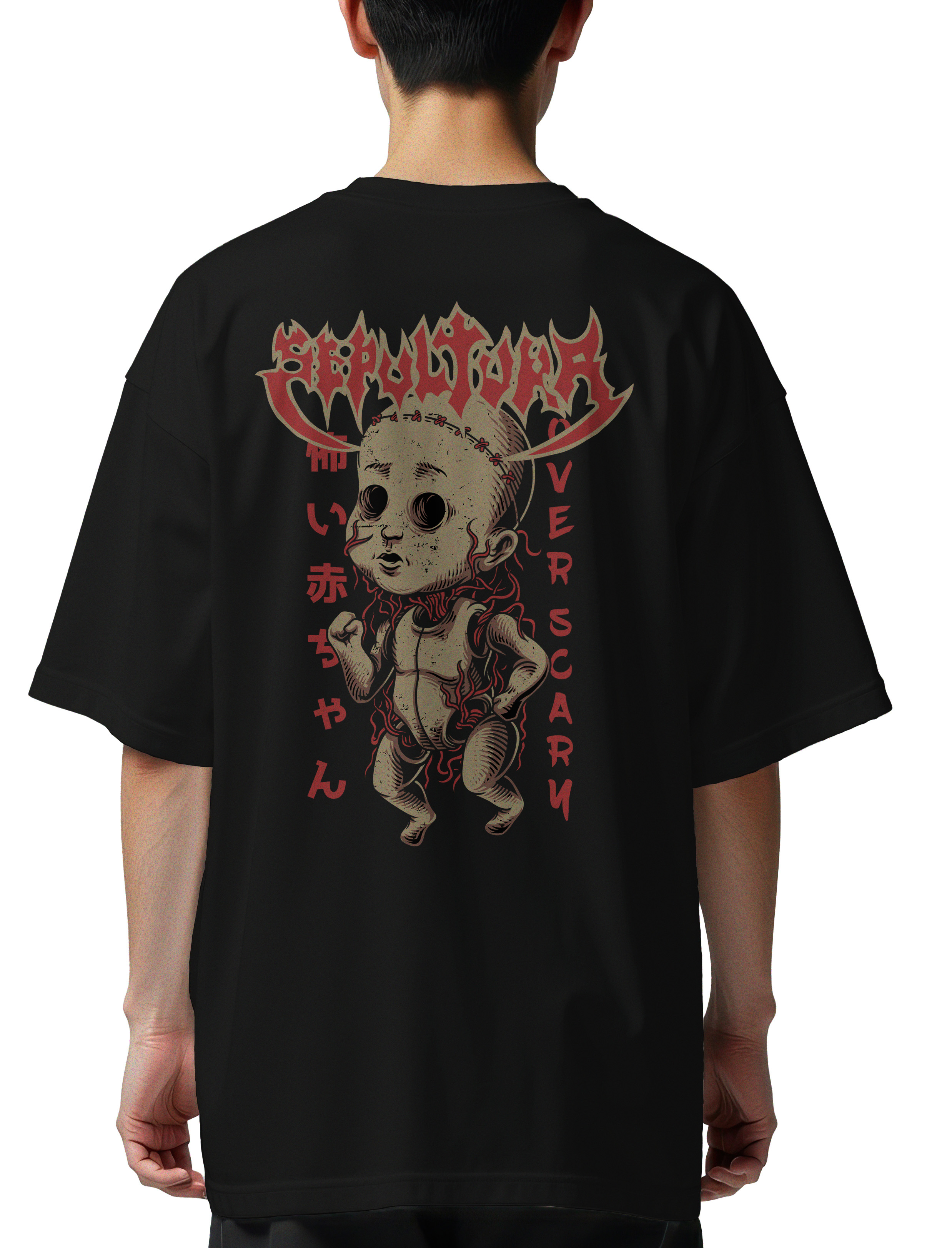 Oversized T-Shirt Sepultura Doll Rock Avenue Black