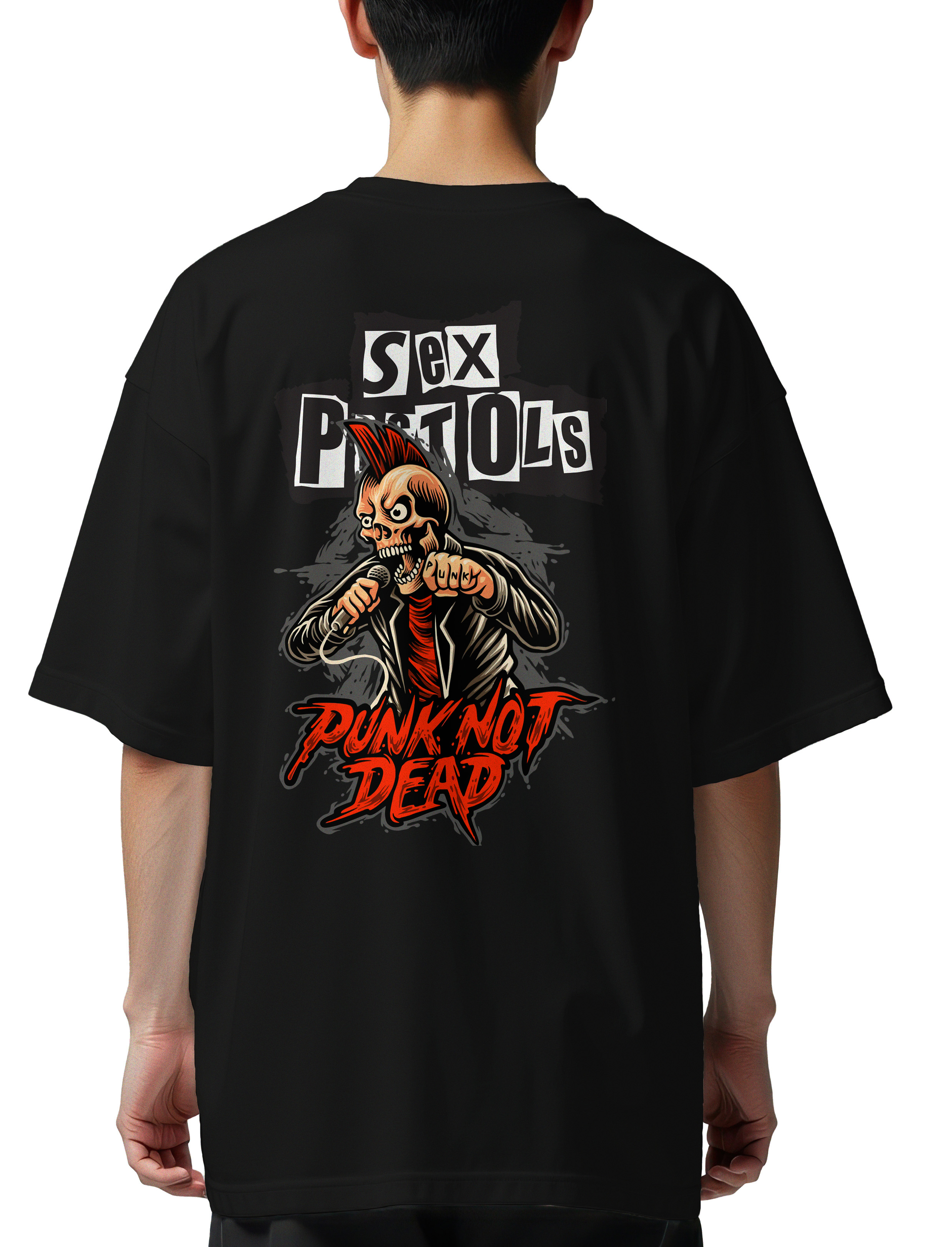 Oversized T-Shirt Sex Pistols Punk Not Dead Rock Avenue Black