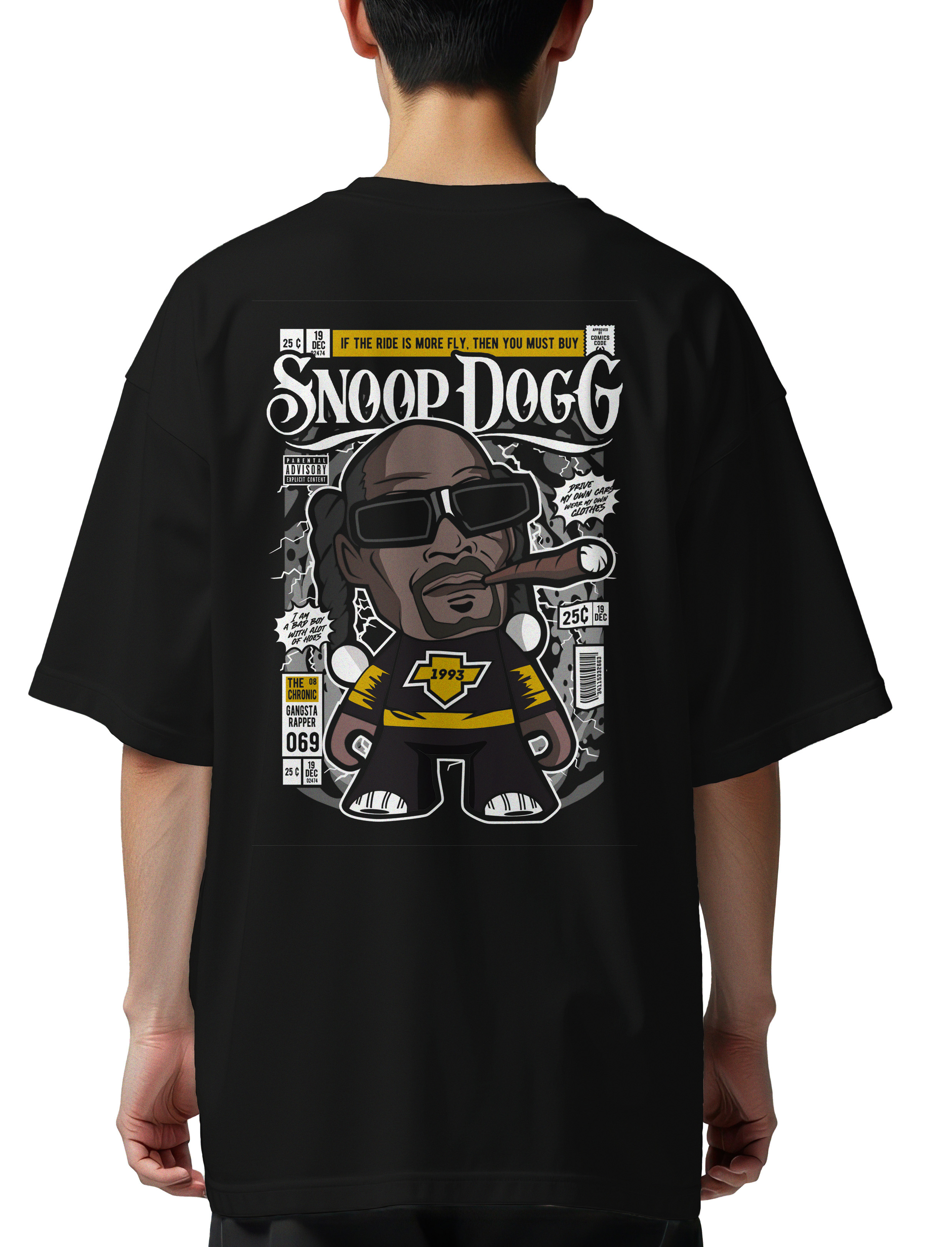Oversized T-Shirt Snoop Dog Pop Culture Black