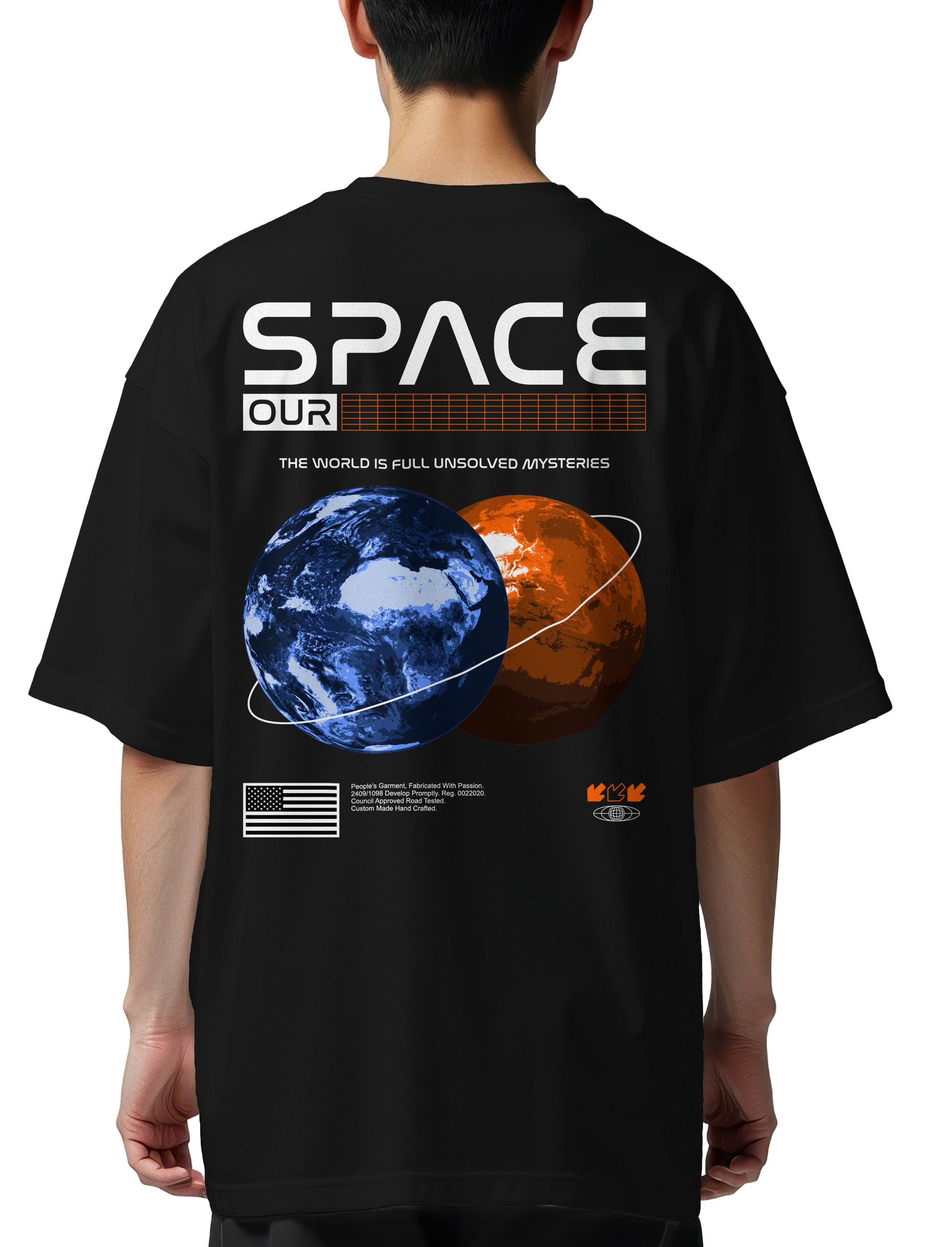 Oversized T-Shirt Space Pop Culture Black