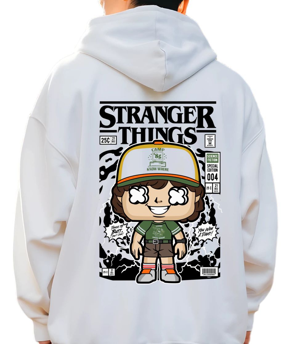 Hoodie Stranger Things Dustin Pop Culture White