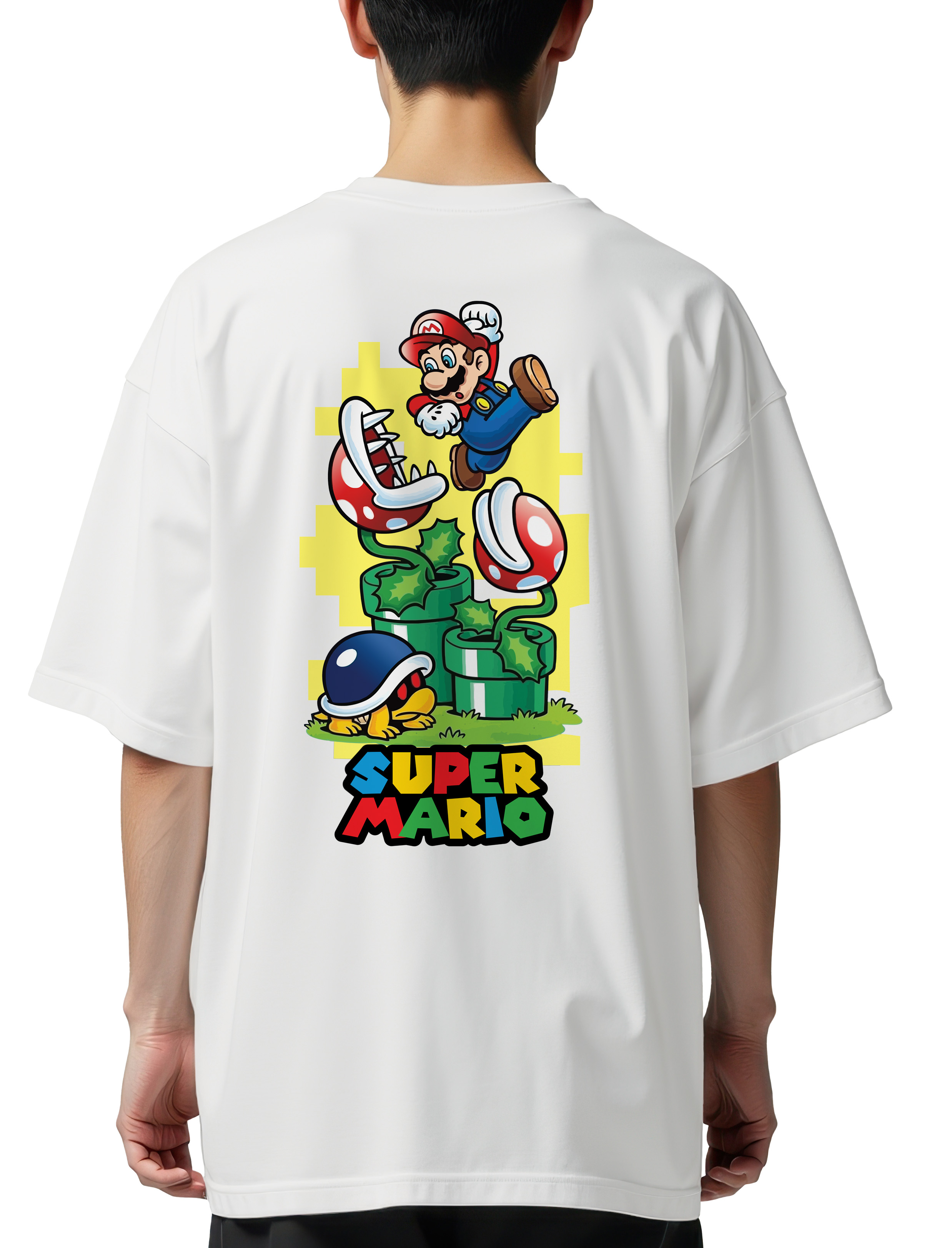 Oversized T-Shirt Super Mario Pop Culture White