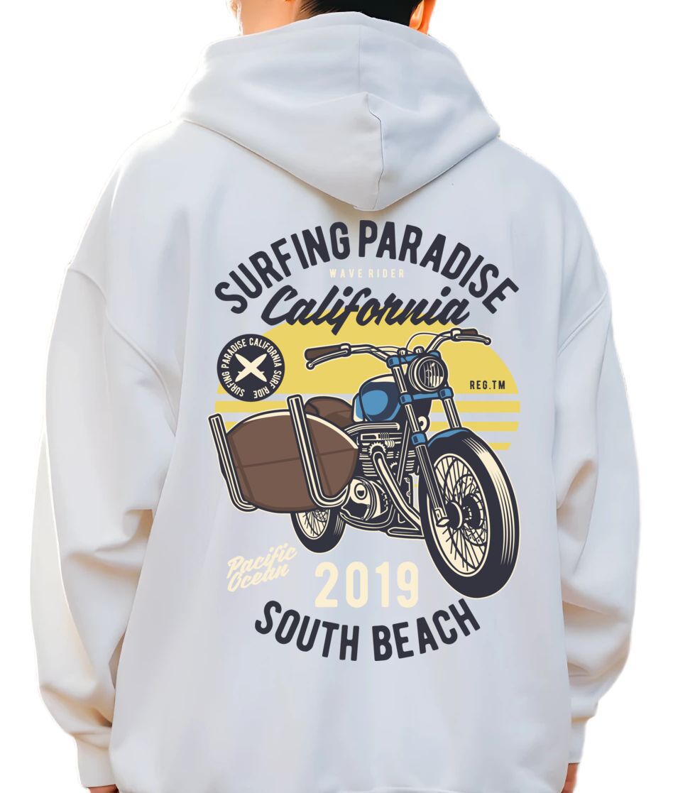 Hoodie Surfboard Ride Pop Culture White