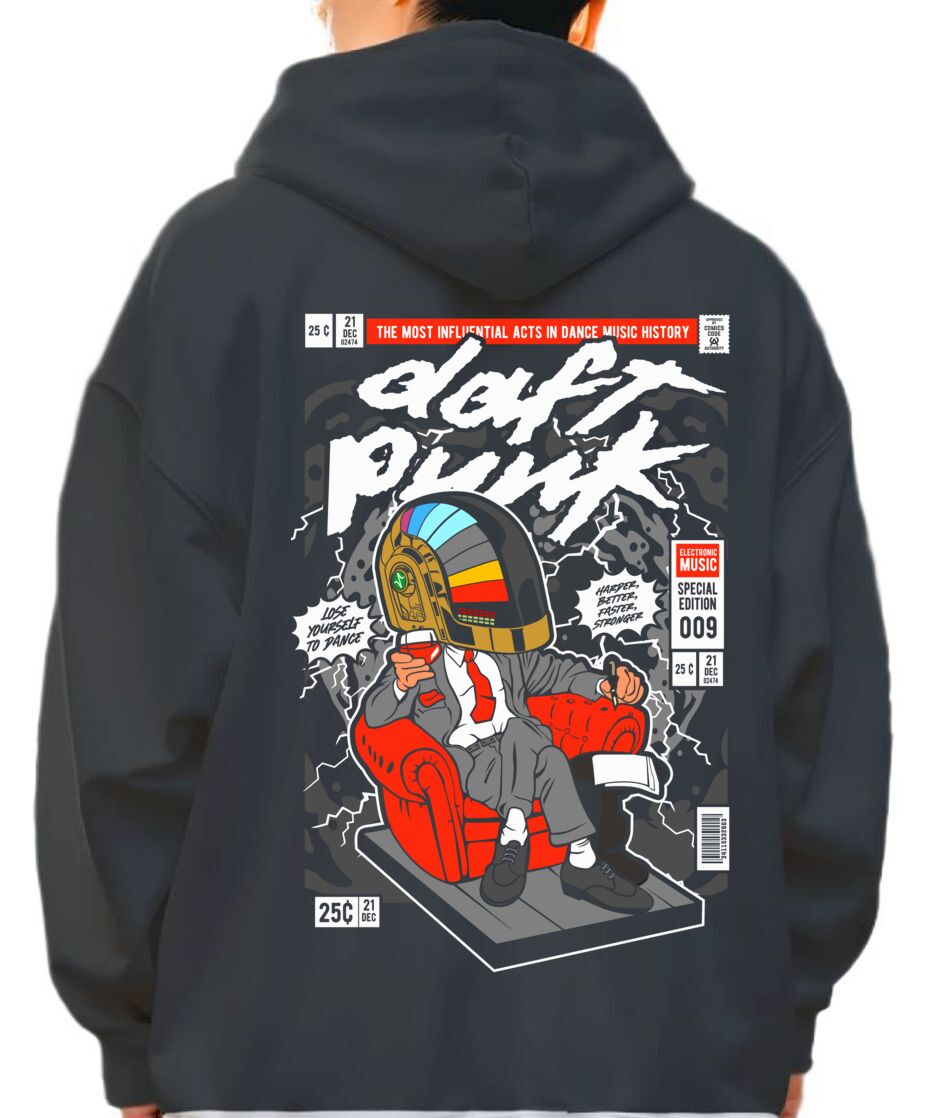 Hoodie The Daft Punk Boss Pop Culture Black