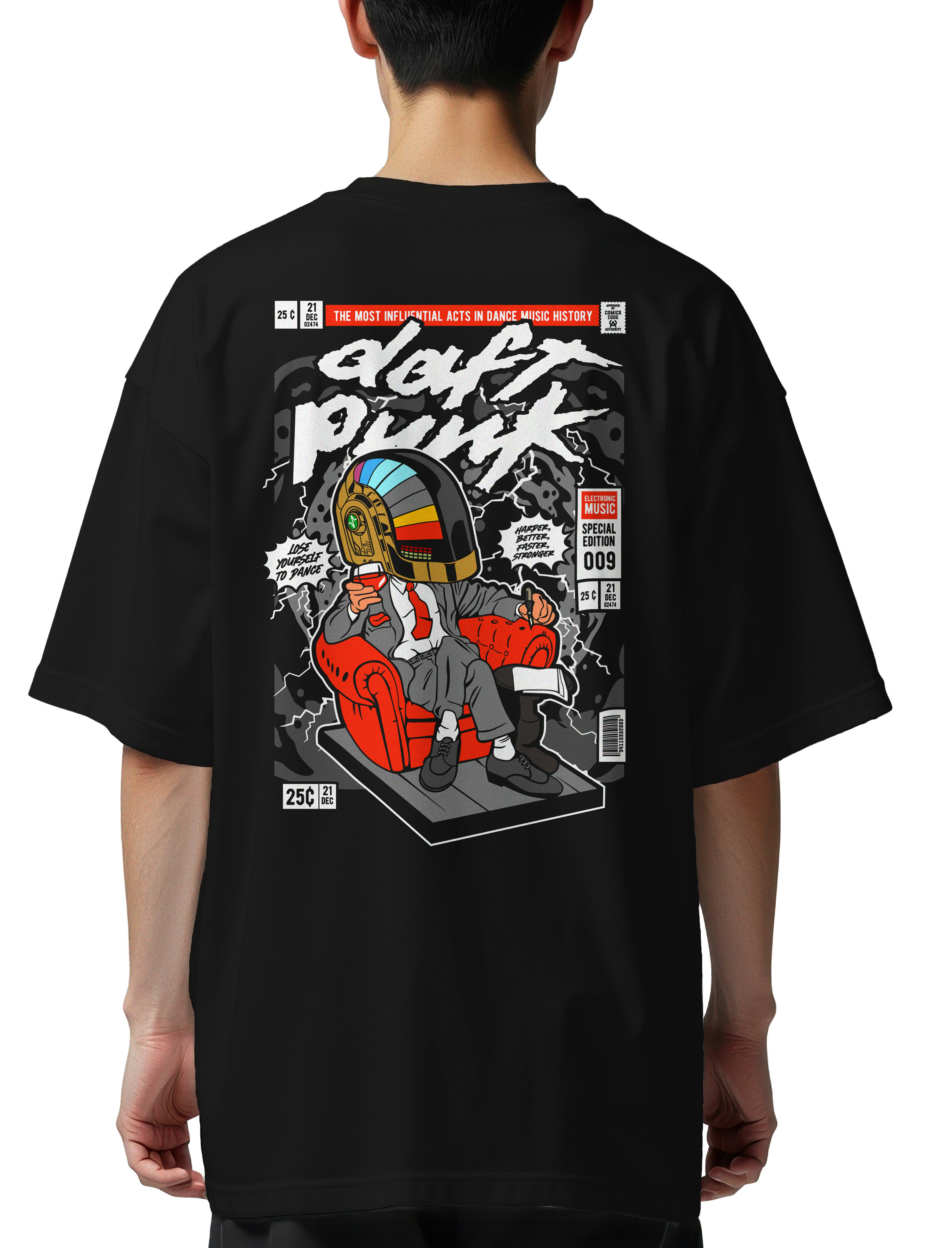 Oversized T-Shirt The Daft Punk Boss Pop Culture Black