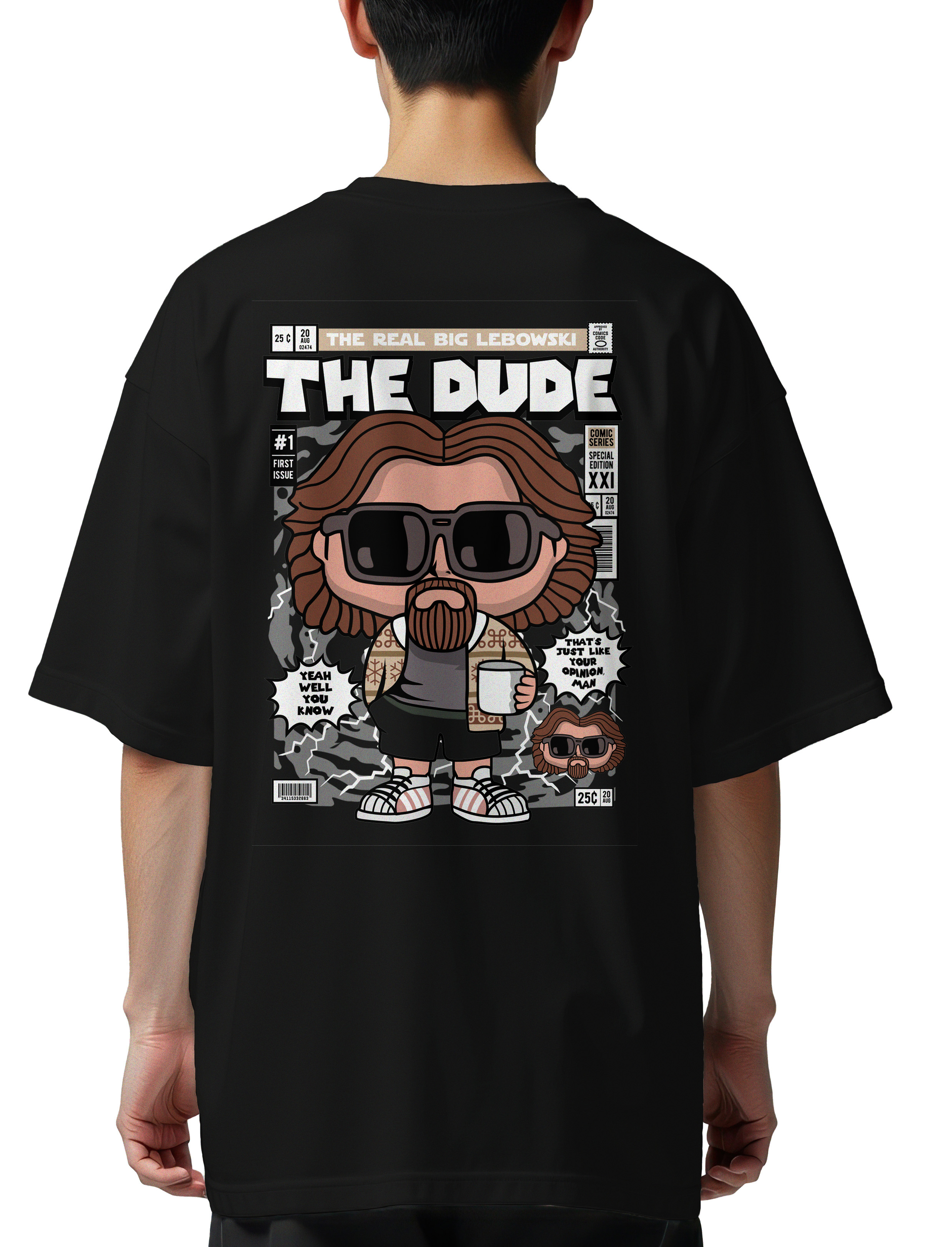 Oversized T-Shirt The Dude Pop Culture Black