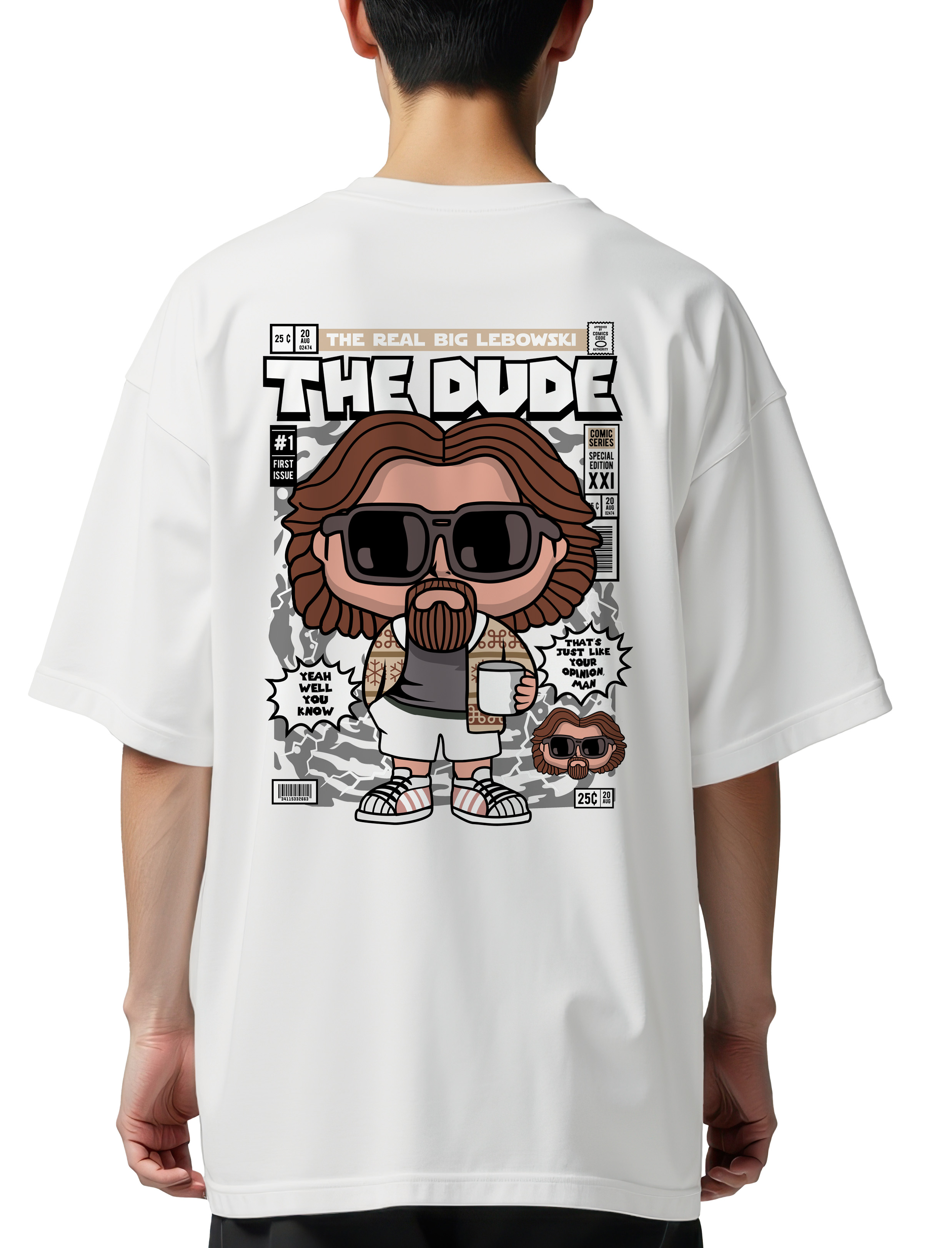 Oversized T-Shirt The Dude Pop Culture White