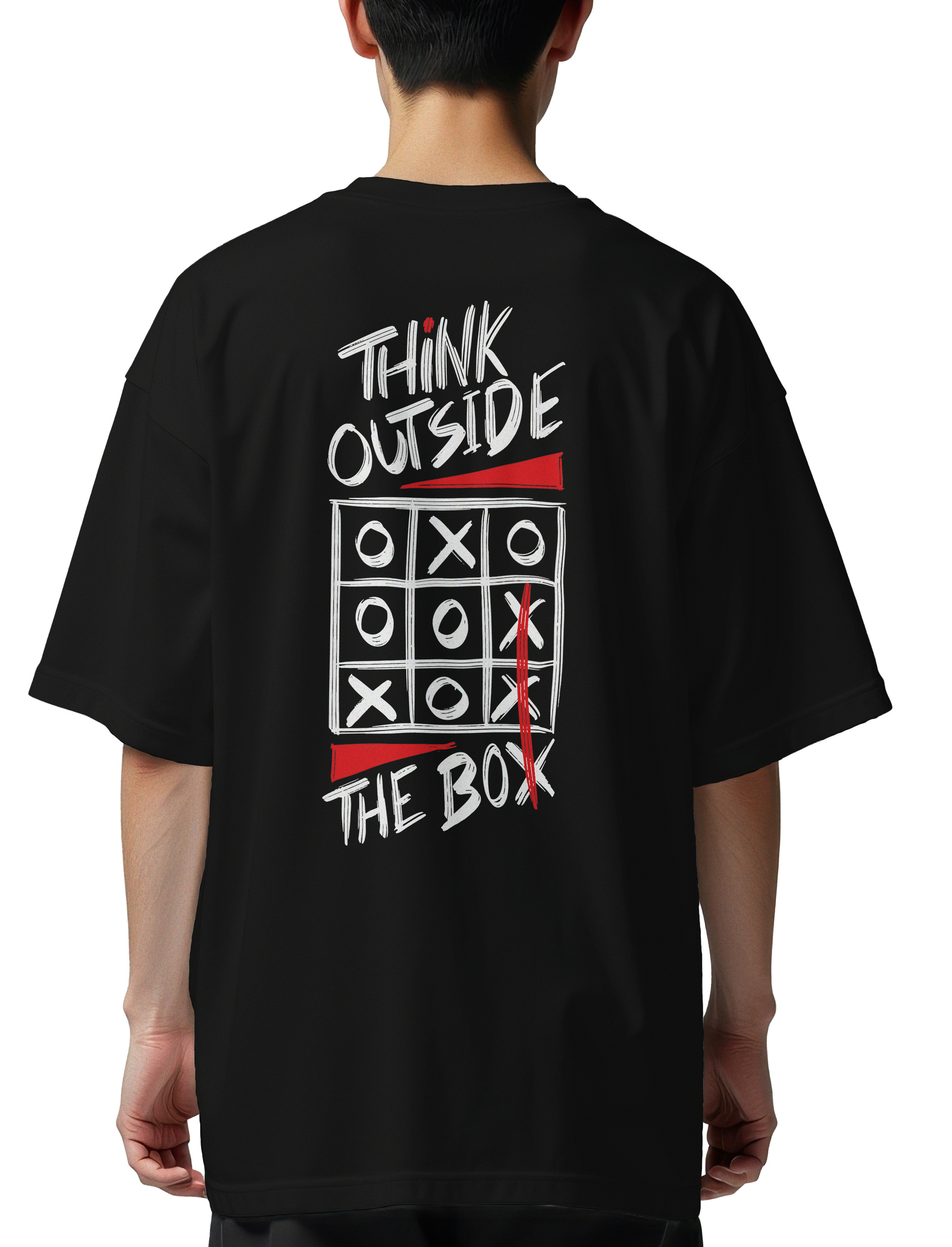 Oversized T-Shirt Think Outside The Box Black Pop Culture Black
