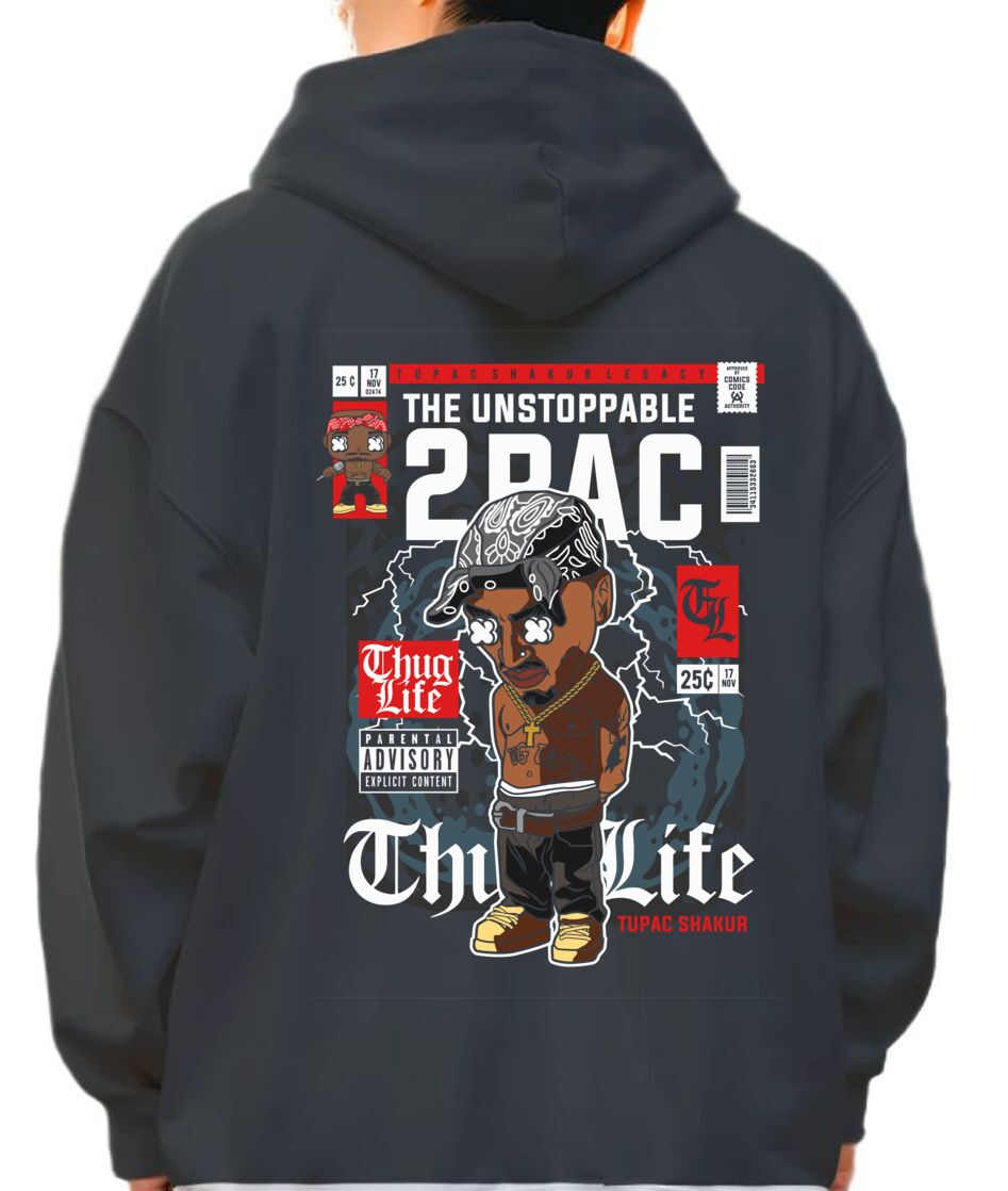 Hoodie Tupac Pop Culture Black