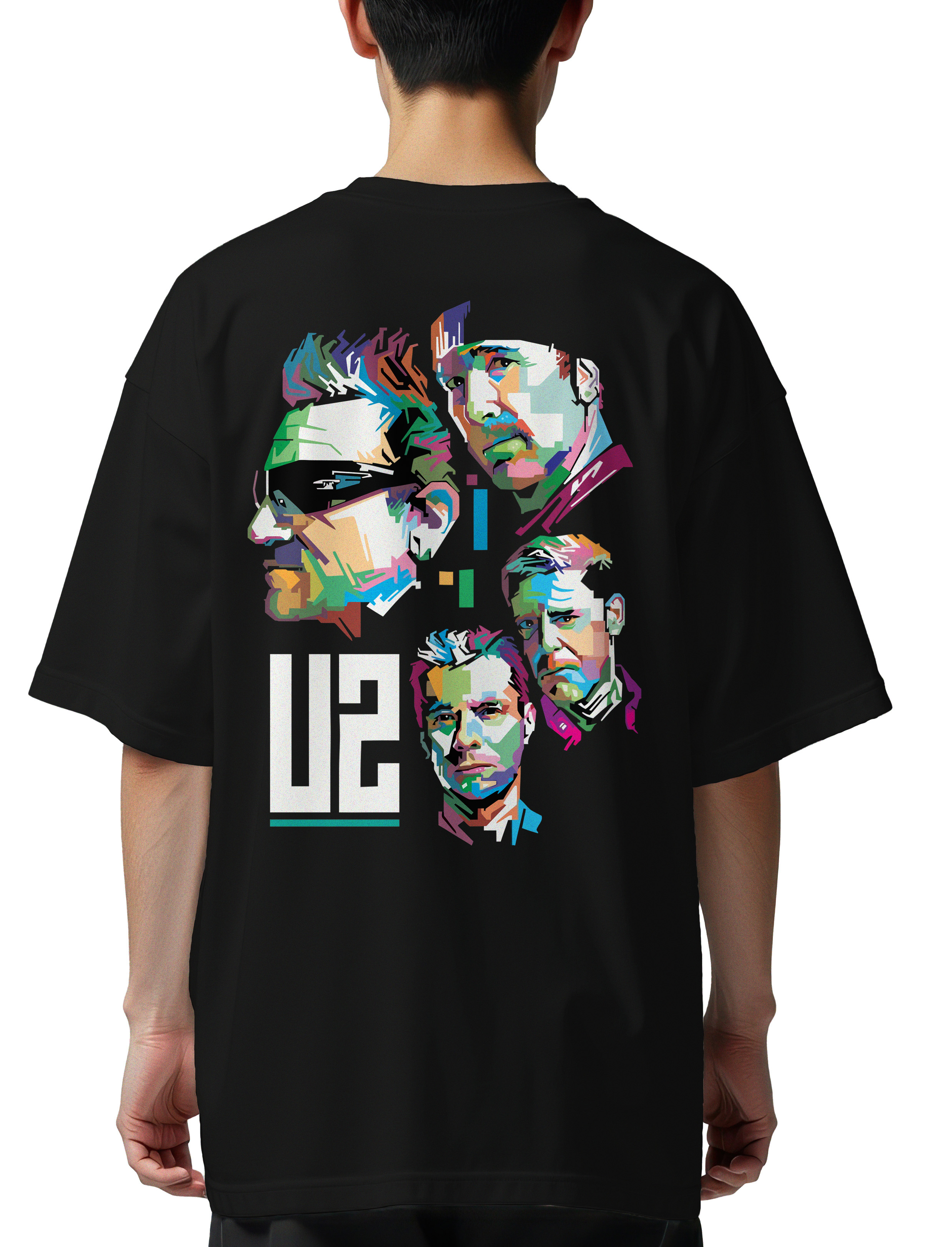 Oversized T-Shirt U2 Art1 Rock Avenue Black