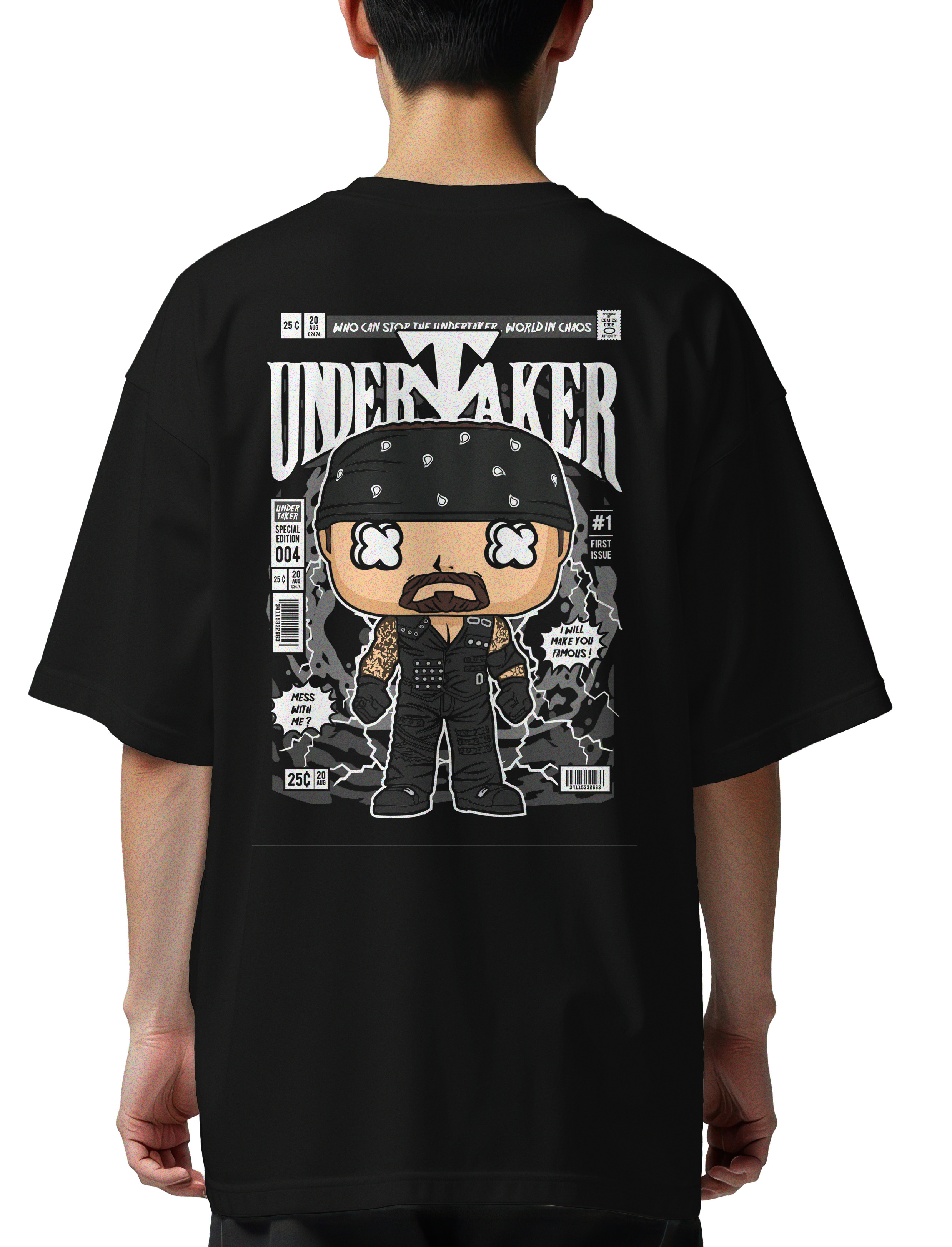 Oversized T-Shirt Undertaker Pop Culture Black
