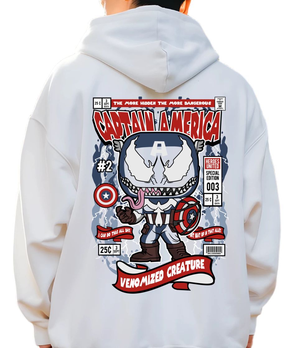 Hoodie Venom Captain America Pop Culture White