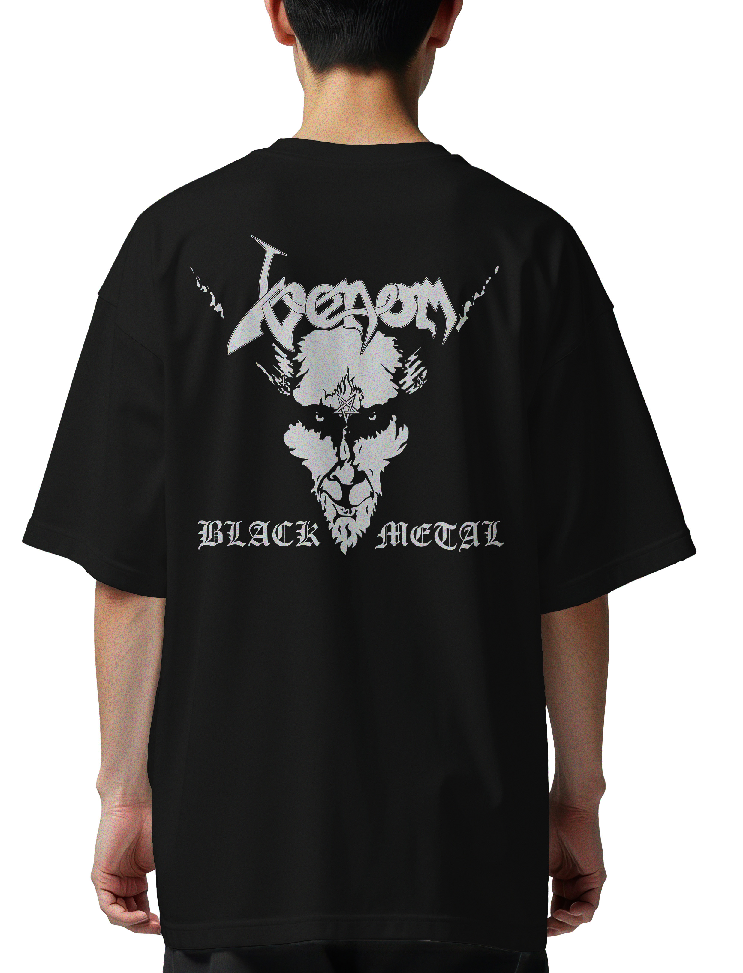 Oversized T-Shirt Venom Black Metal Rock Avenue Black