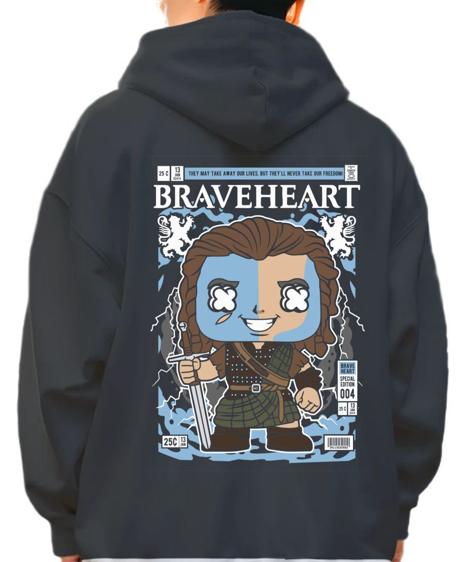 Hoodie William Walace Brave Heart Pop Culture Black