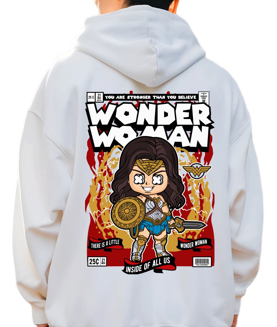 Hoodie Wonder Woman Pop Culture White