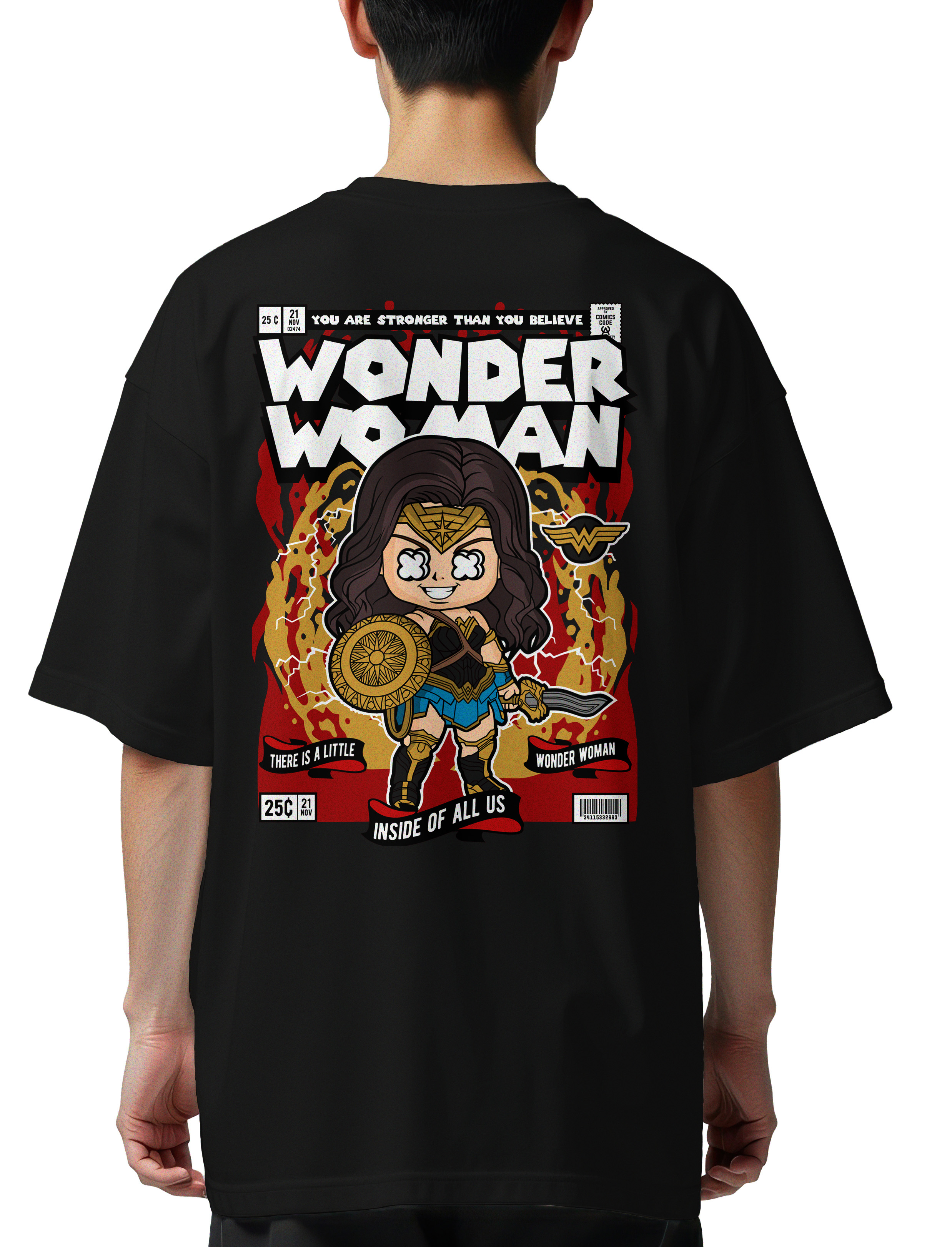 Oversized T-Shirt Wonder Woman Pop Culture Black