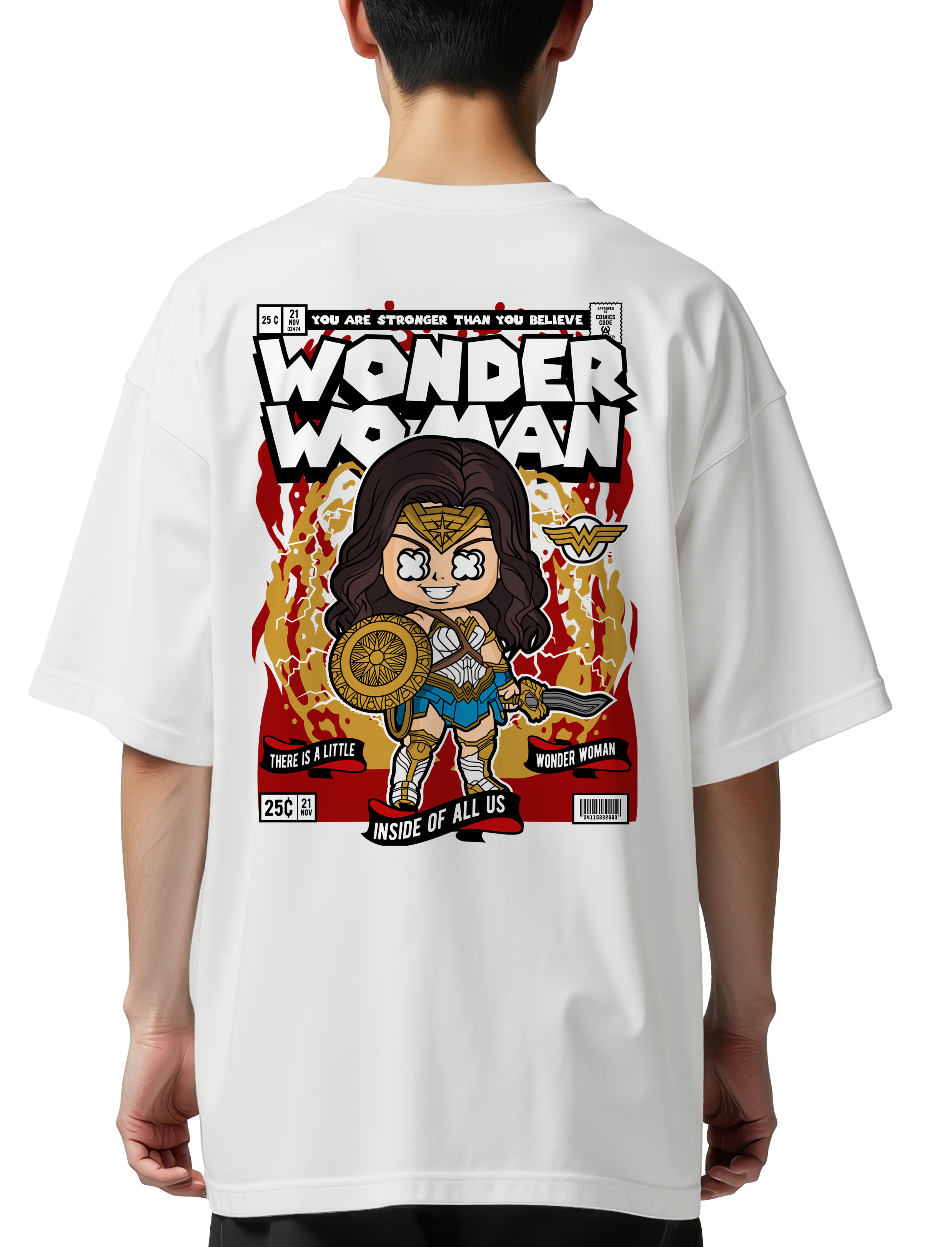 Oversized T-Shirt Wonder Woman Pop Culture White