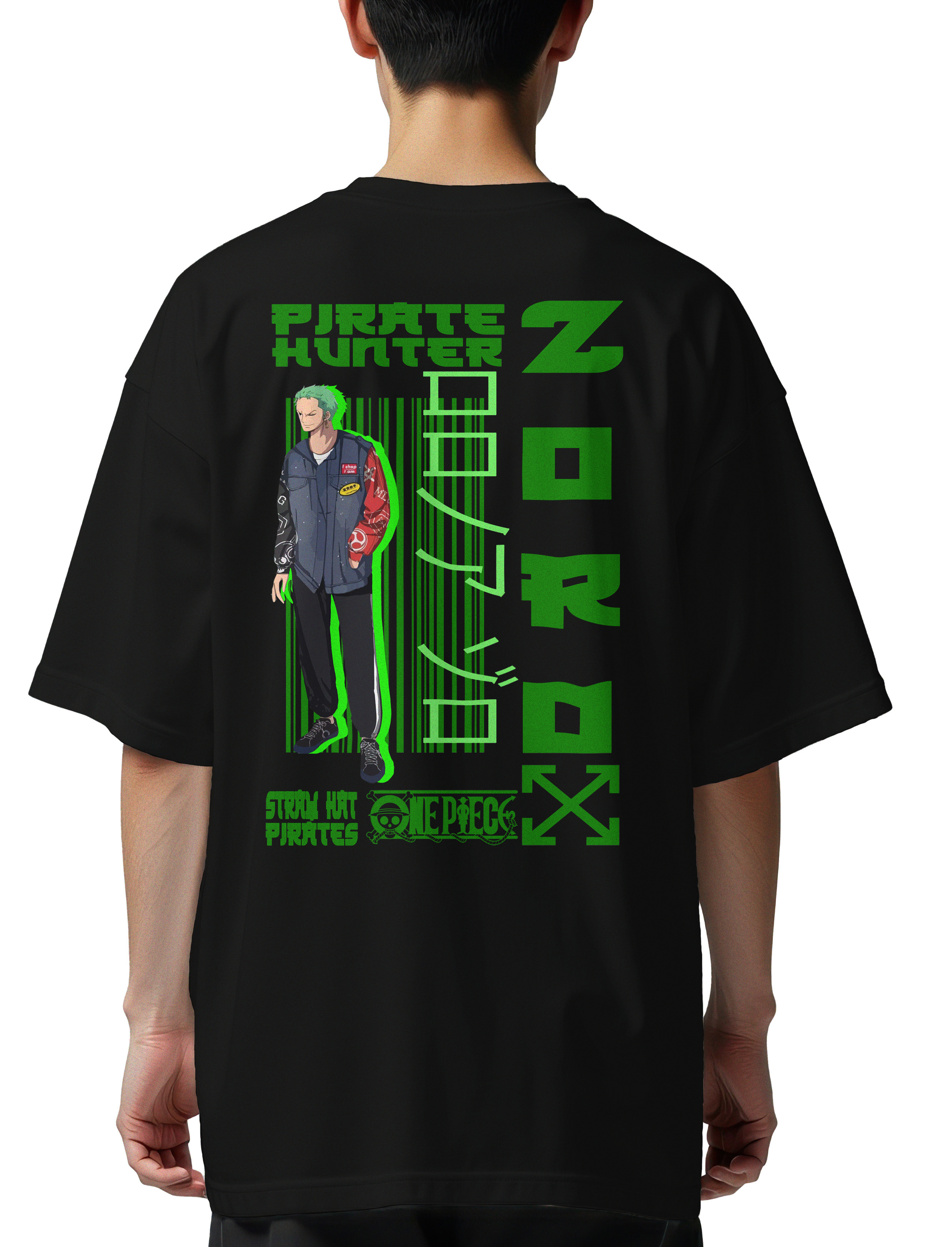 Oversized T-Shirt Zoro One Piece Pop Culture Black