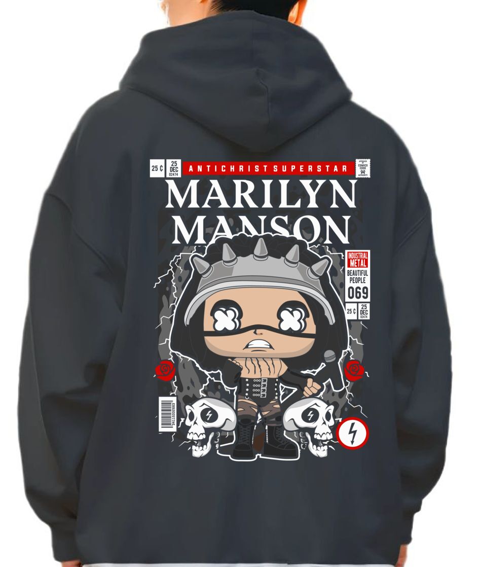 Hoodie Marilyn Manson Pop Culture Black