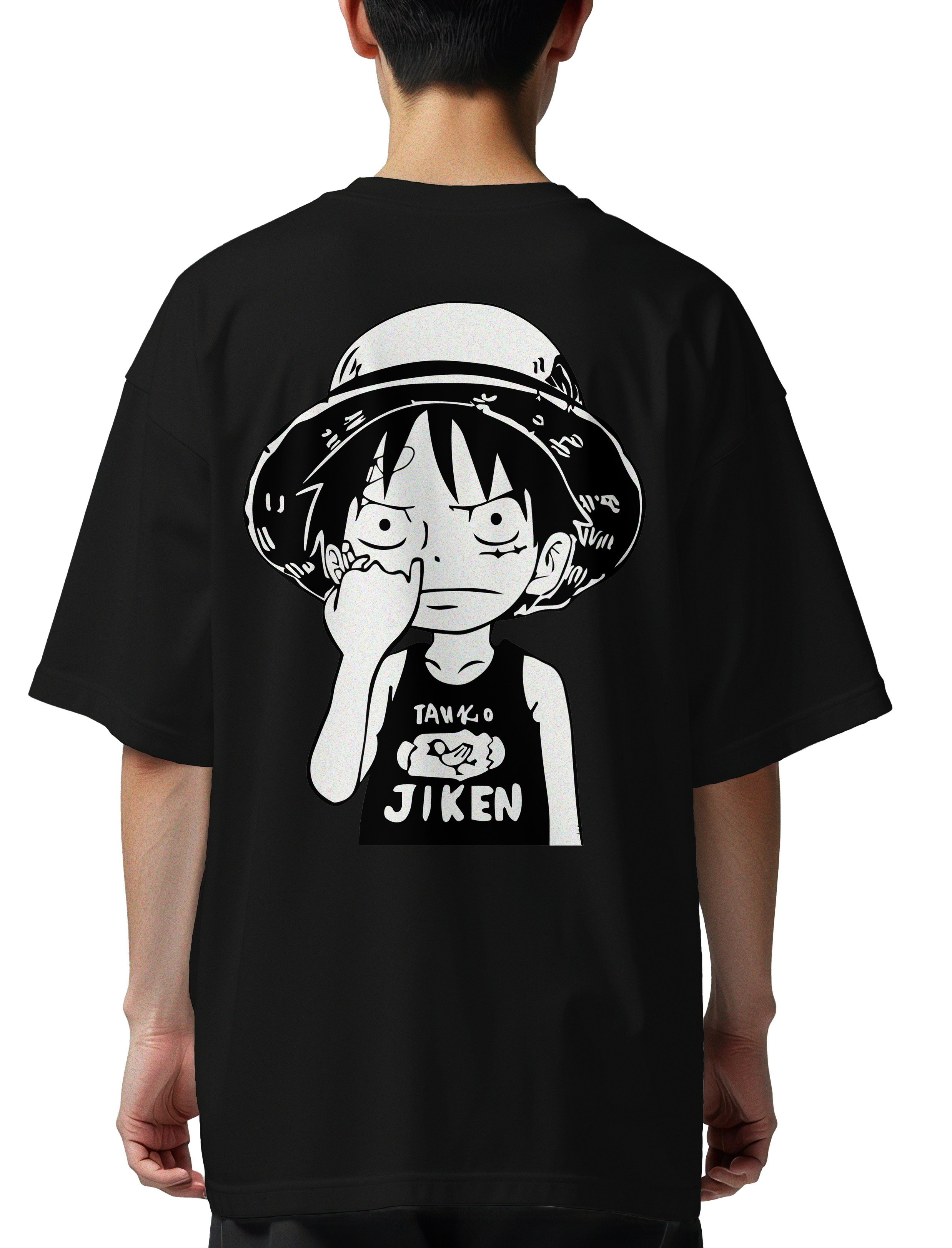 Oversized T-Shirt Kid Luffy One Piece Pop Culture Black