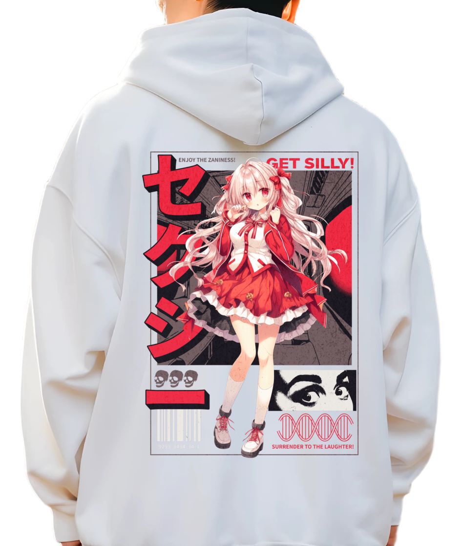 Hoodie Anime Silly Girl Pop Culture White