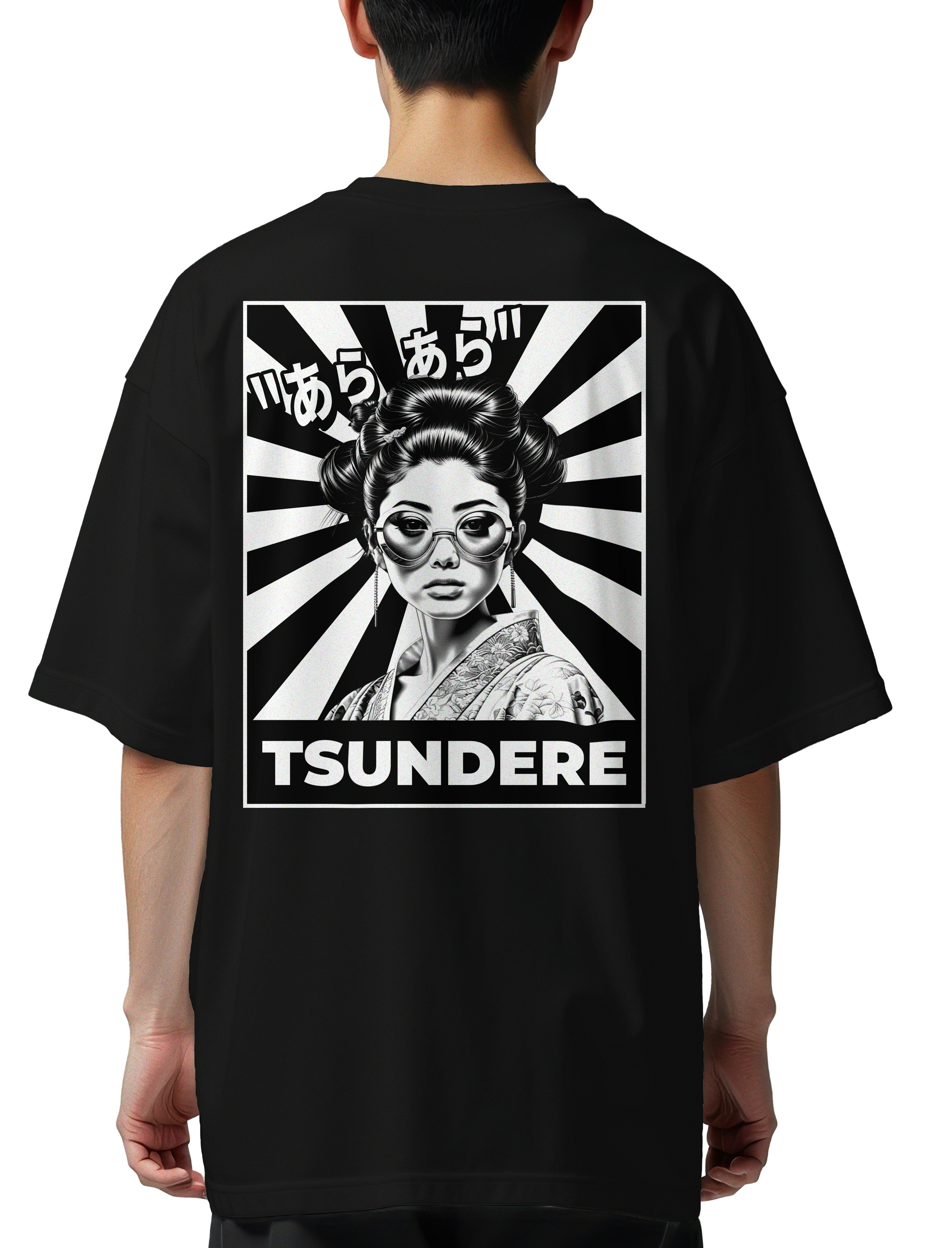 Oversized T-Shirt Tsundere Pop Culture Black