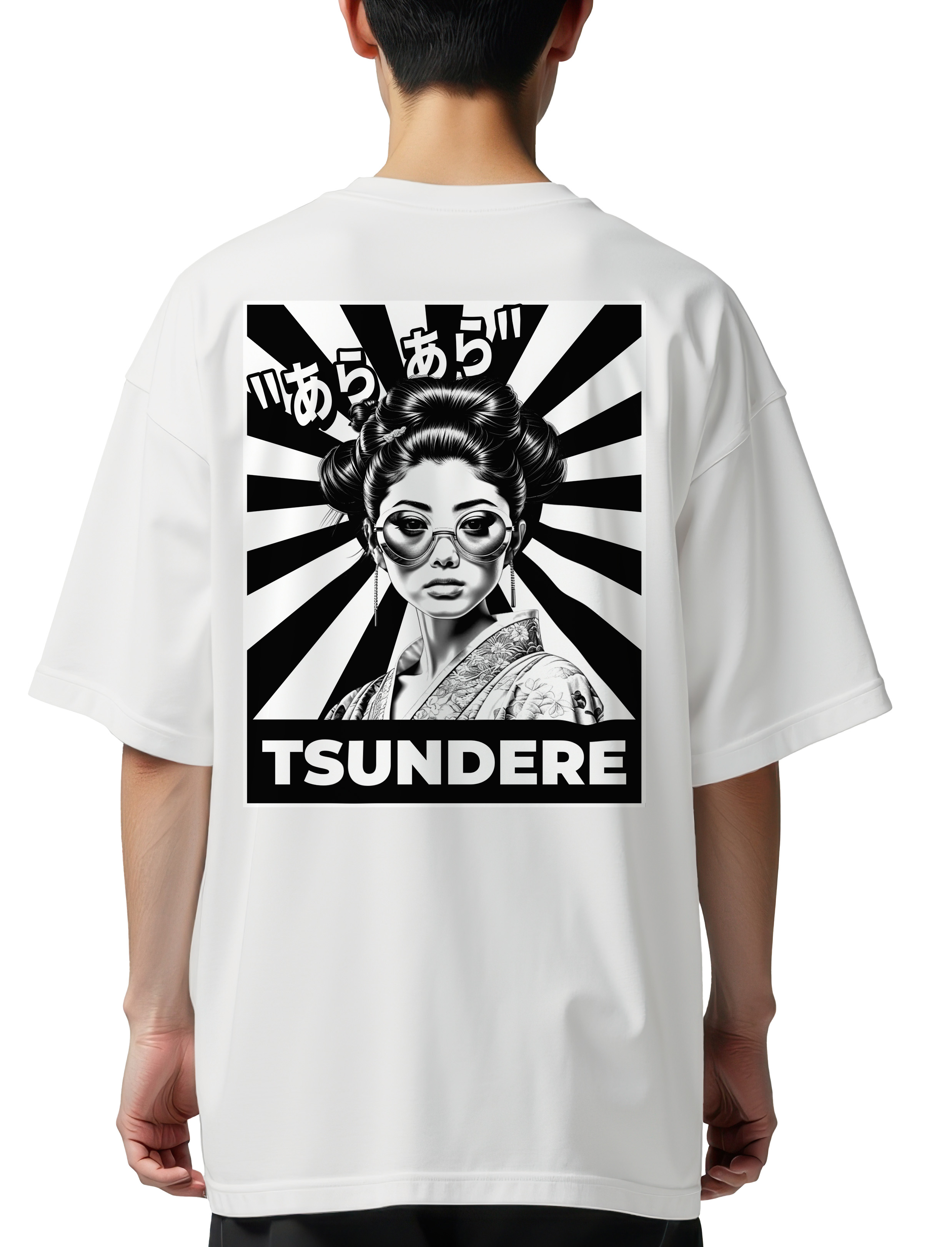 Oversized T-Shirt Tsundere Pop Culture White