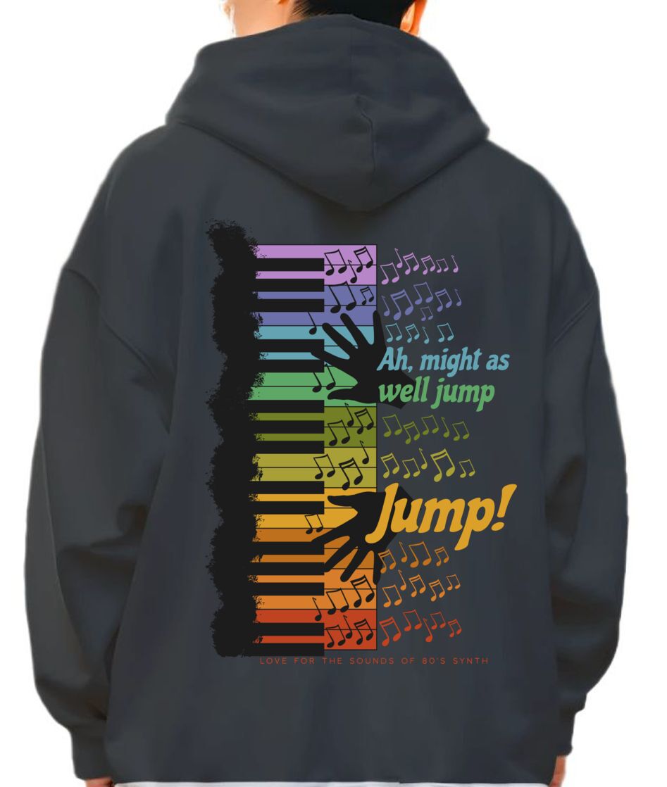 Hoodie Music Jump Pop Culture Black