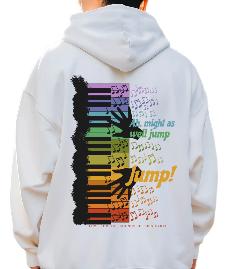 Hoodie Music Jump Pop Culture White