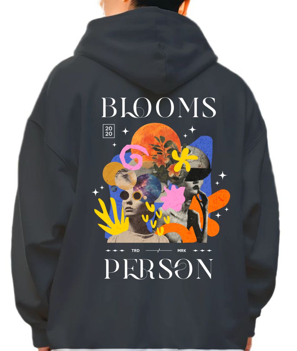 Hoodie Blooms Person Pop Culture Black