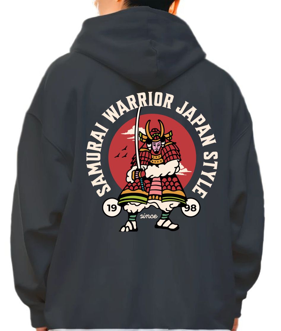 Hoodie Samurai Warrior Japan Pop Culture Black