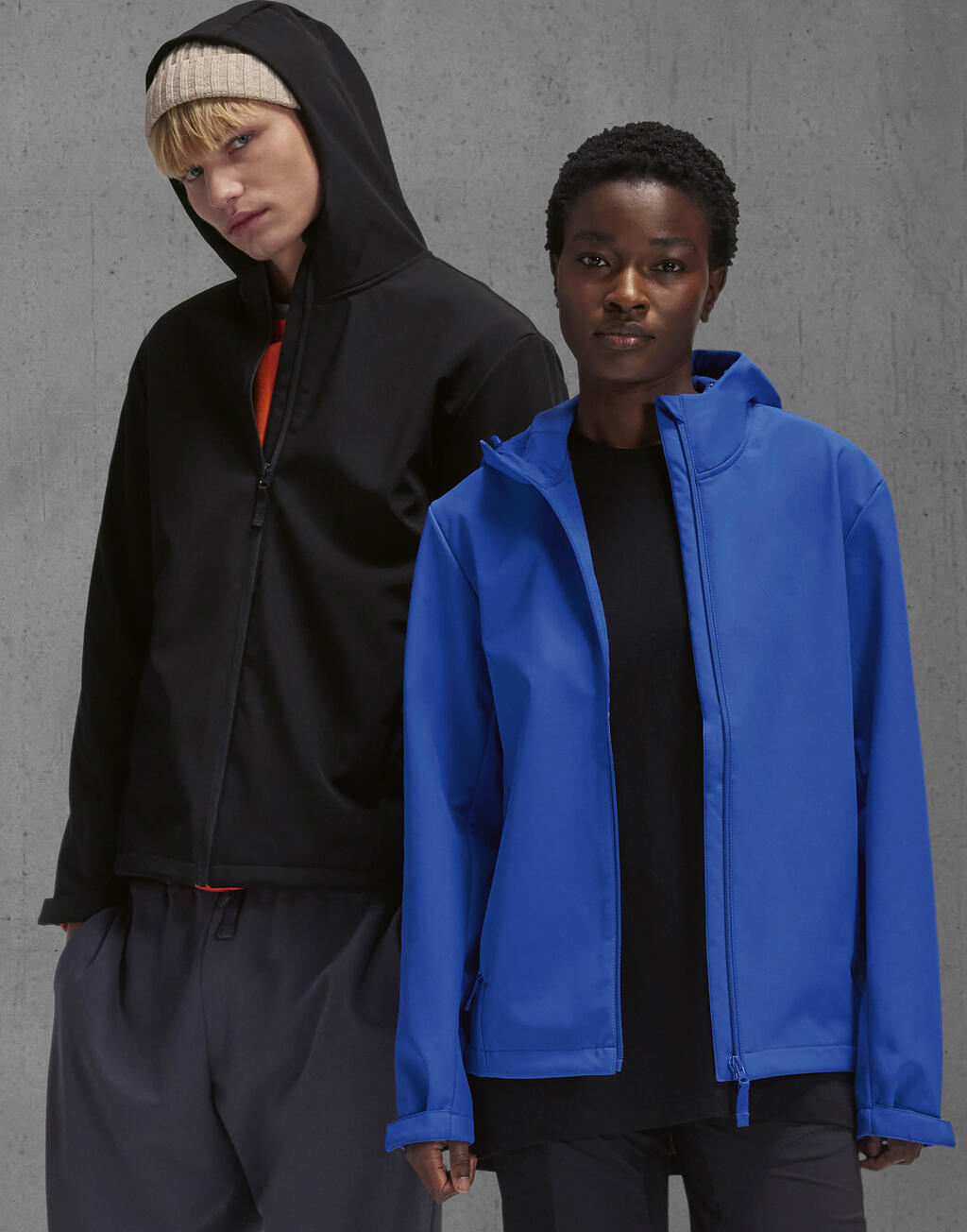 Softshell με Κουκούλα 46042200 B C Reset 3Lr Unisex Navy ανδρικά Μπουφάν Simple Wear