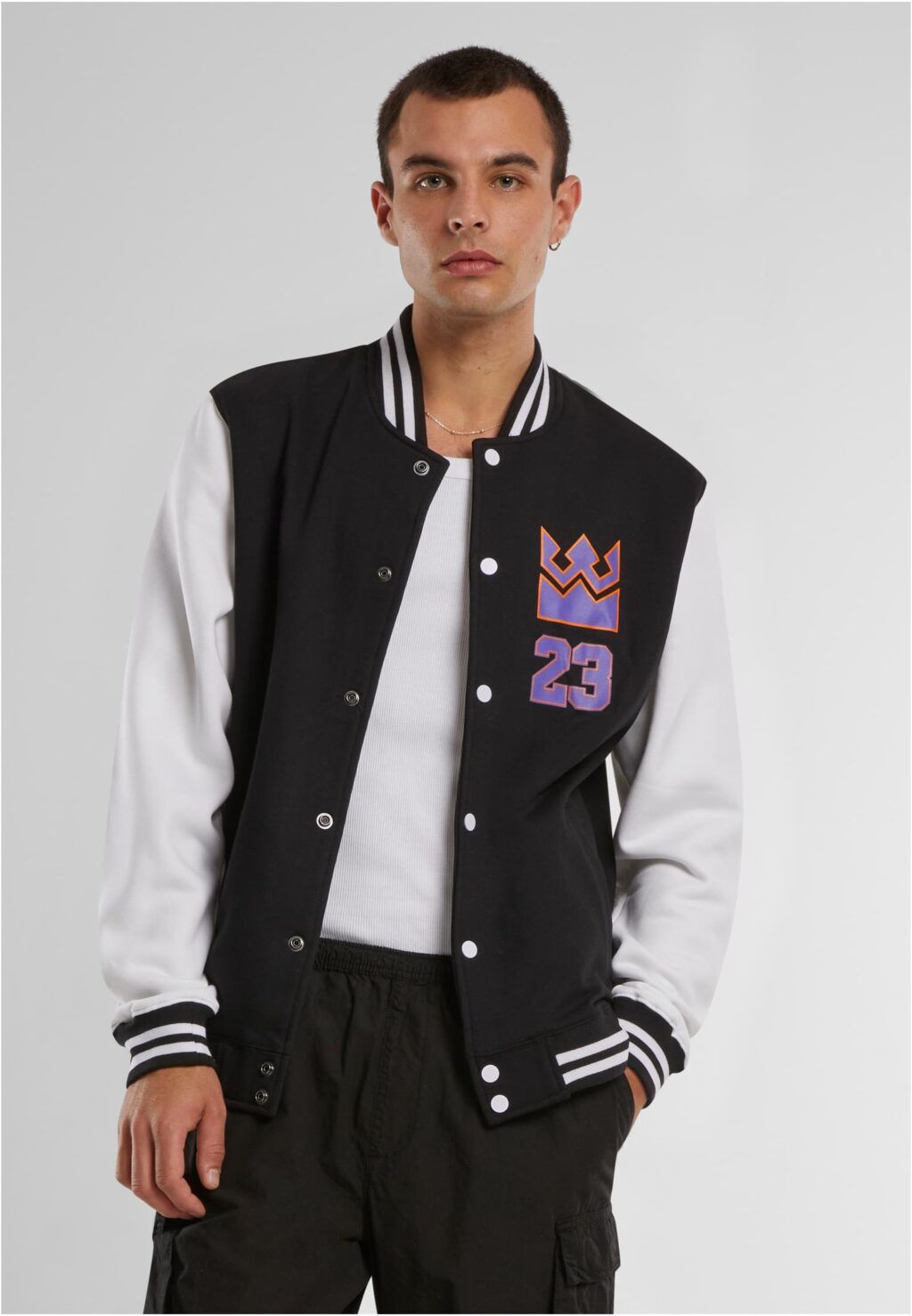 Haile The King College Jacket Mister Tee Mt2379-00050 Blk Wht Outlet ανδρικά Simple Wear