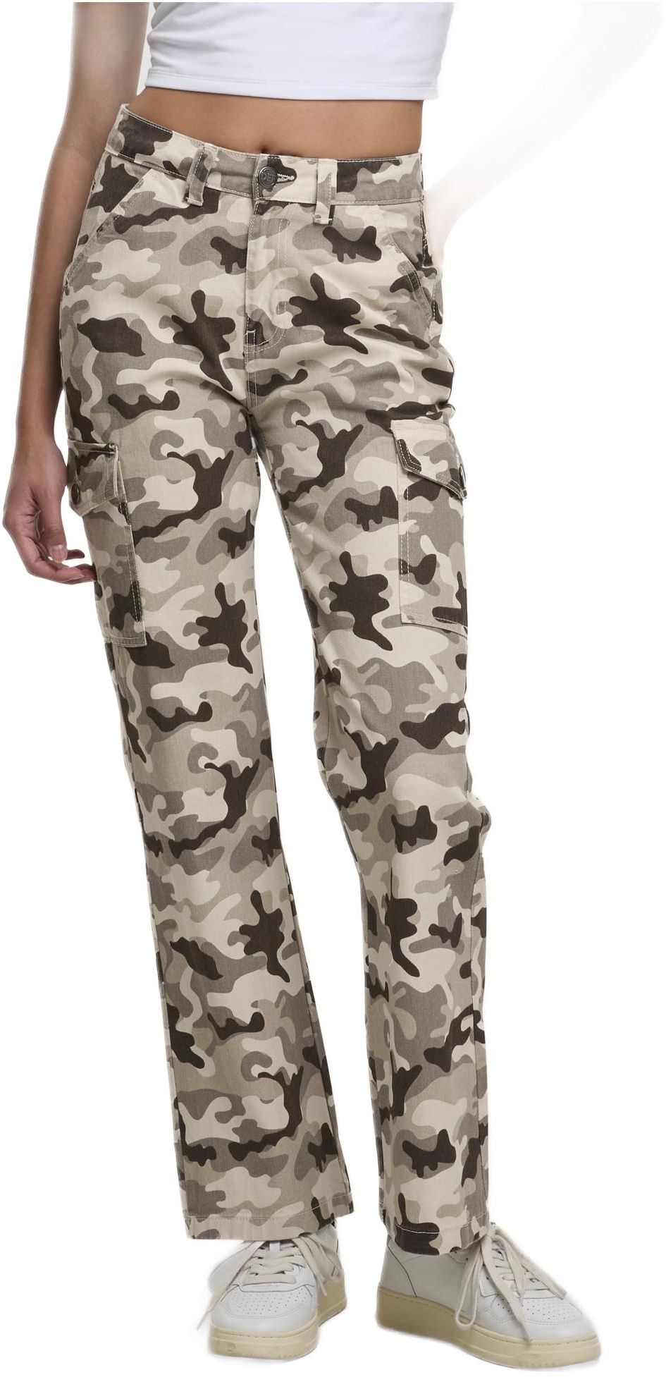 Παντελόνι Jeans Straight Fit DFLJS197-00785 DEF Μπεζ Camo