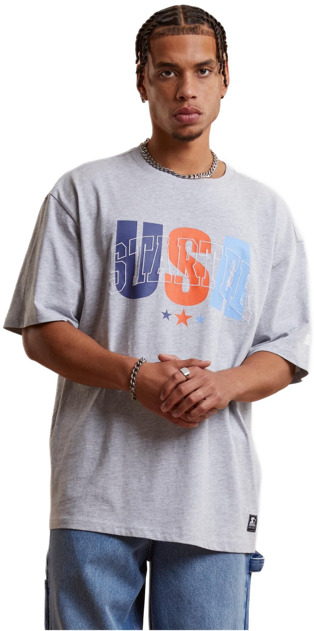 T-Shirt Starter USA Oversized ST431-03061 Starter Black Label Heathergrey