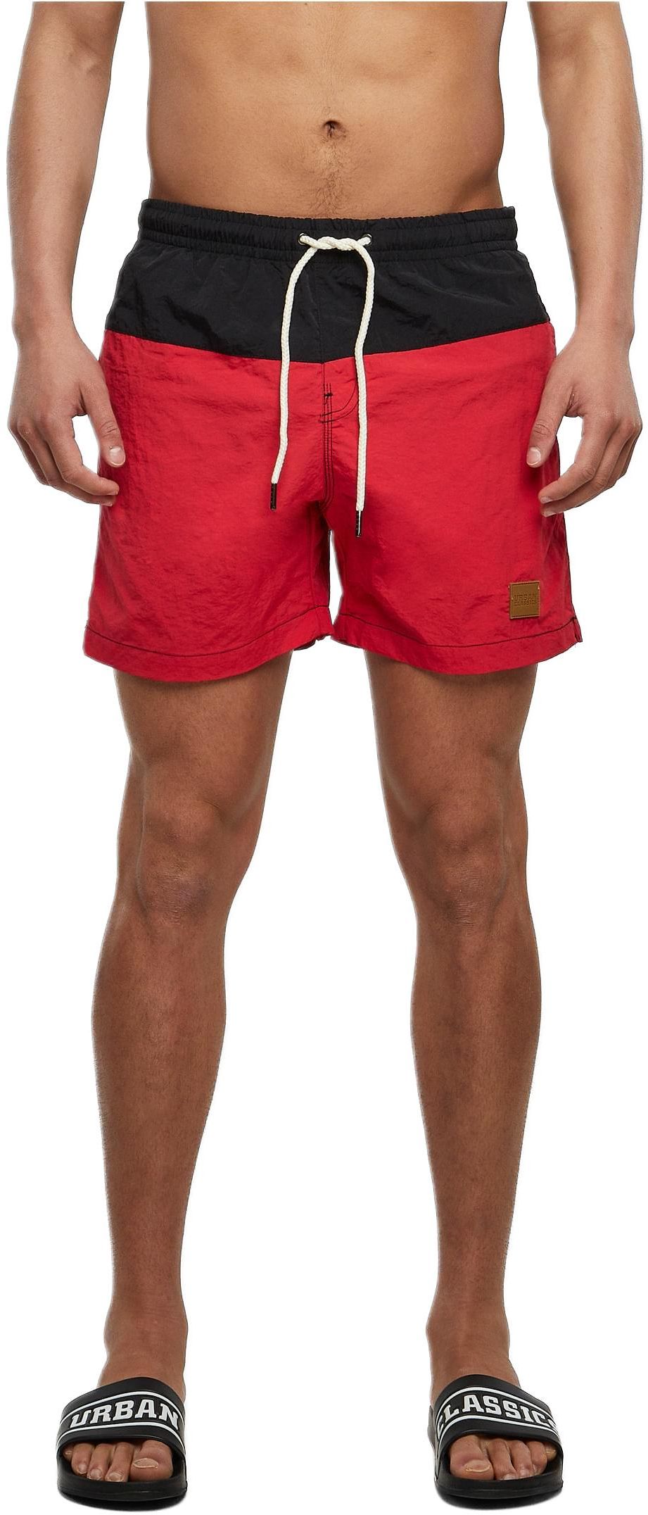 Ανδρικό Μαγιό Block Swim Shorts TB1026-00044 Urban Classics Blk/Red