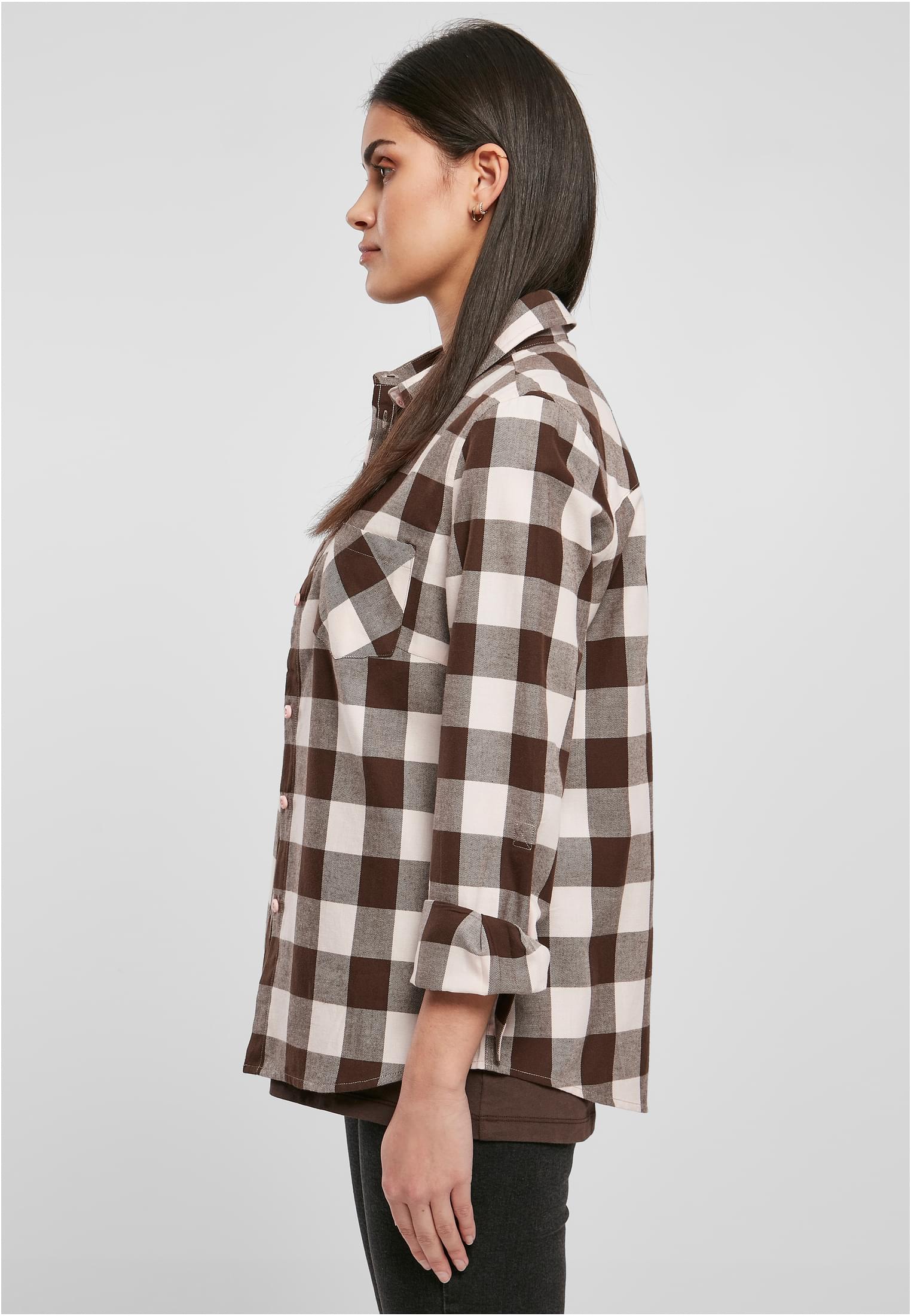 Γυναικείο Καρό Φανελένιο Πουκάμισο TB1280 Urban Classics pink/brown