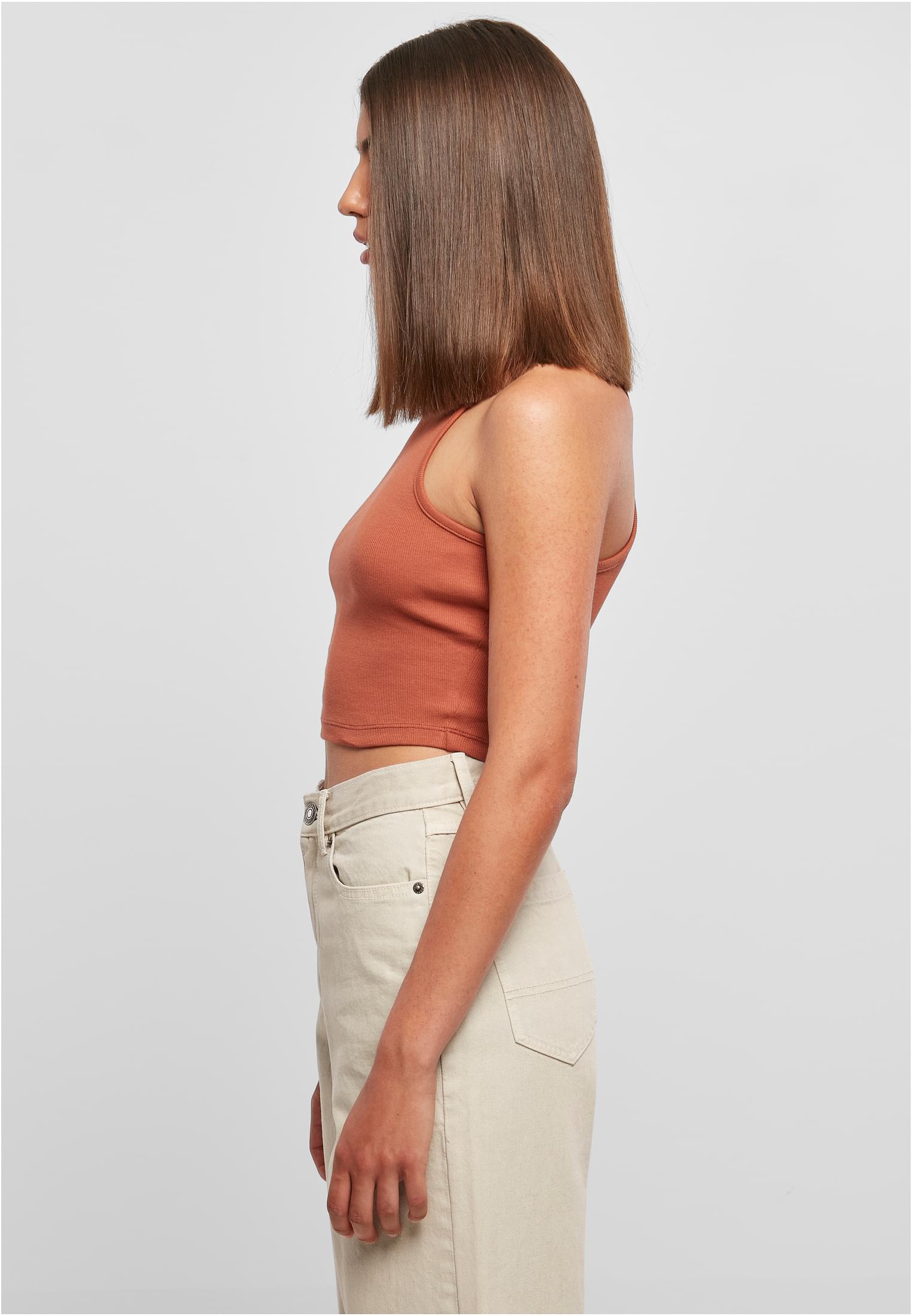 Γυναικείο Cropped Rib Top TB1498 Urban Classics Terracotta
