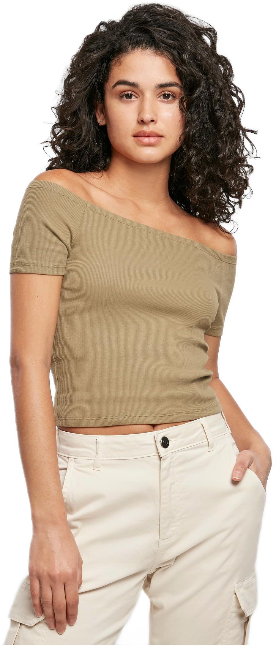Γυναικεία Μπλούζα Off Shoulder Rib TB1500-00472 Urban Classics Khaki
