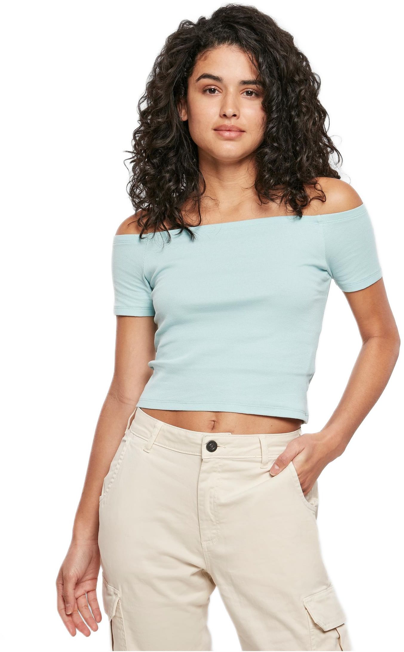 Γυναικεία Μπλούζα Off Shoulder Rib TB1500 Urban Classics Seablue