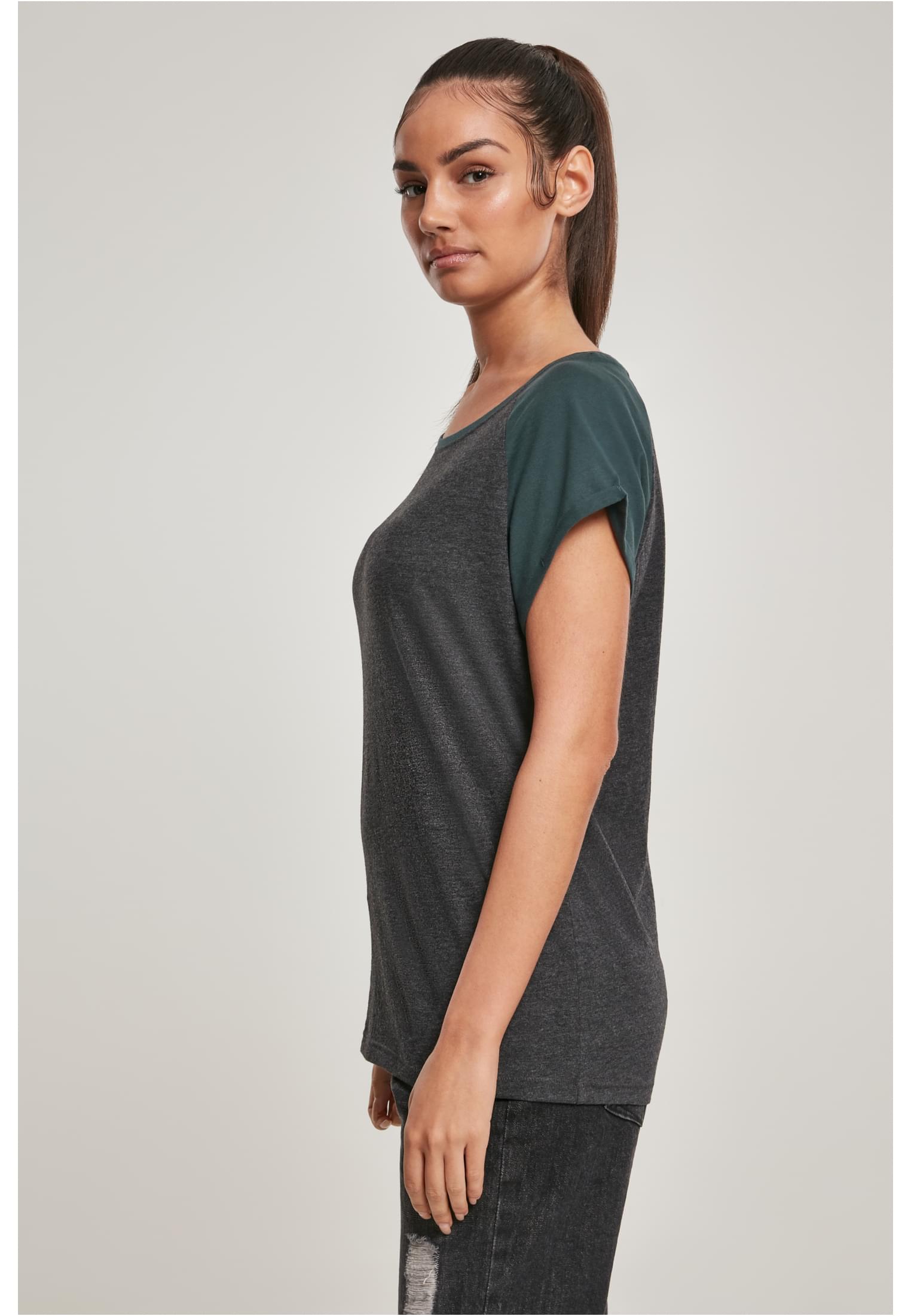 Γυναικείο T-Shirt Contrast Raglan TB1913-02251 Urban Classics Charcoal/Bottlegreen