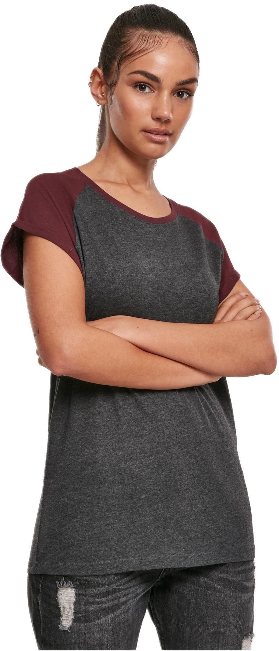 Γυναικείο T-shirt Contrast Raglan TB1913-02252 Urban Classics charcoal/redwine