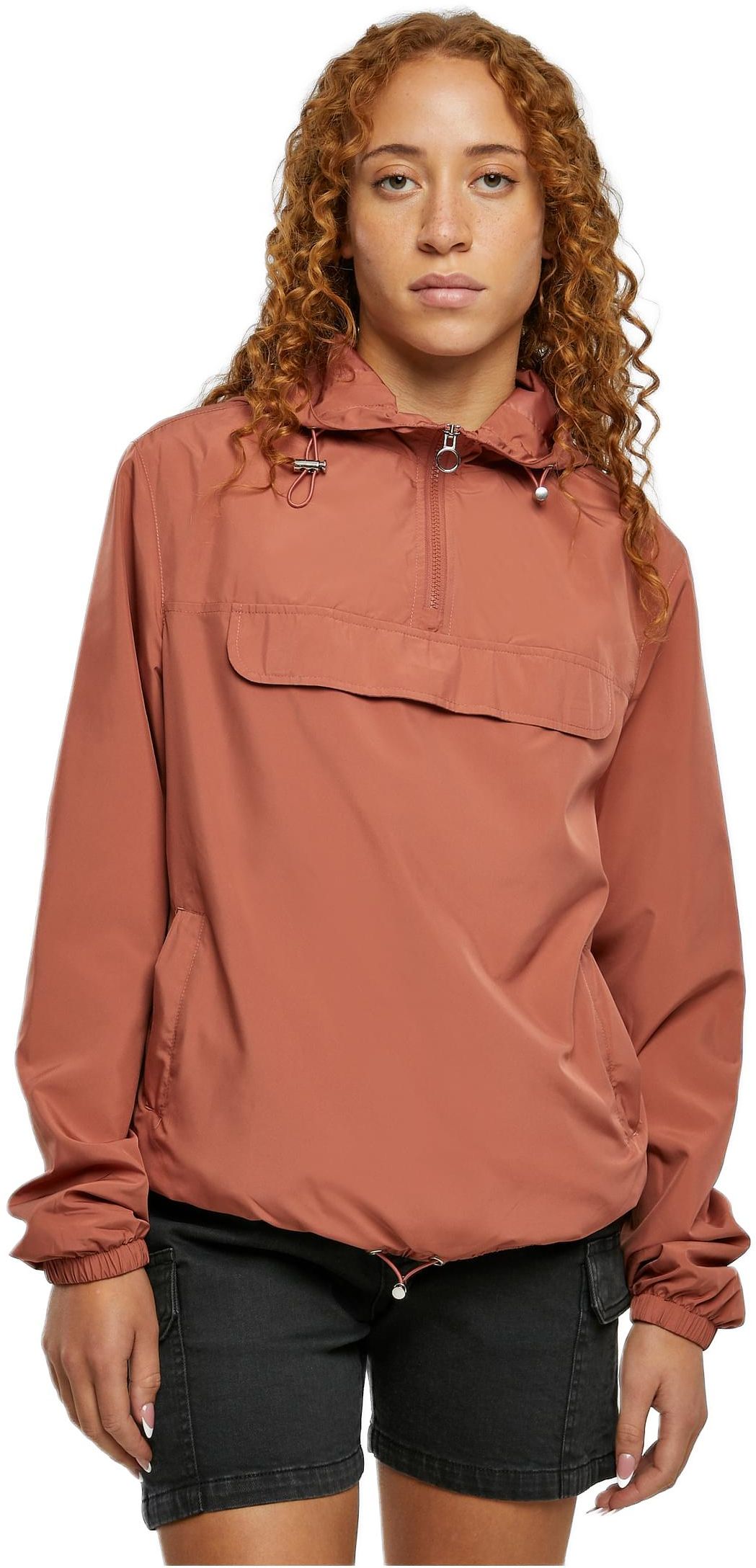 Ladies Basic Pull Over Jacket Urban Classics TB2013-04420 terracotta