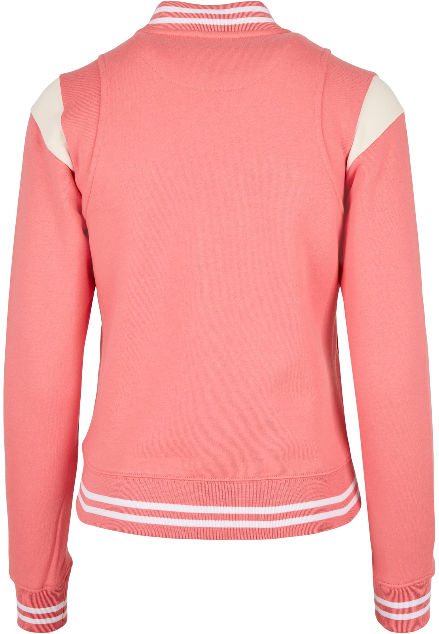 Ladies Inset College Sweat Jacket Urban Classics TB2618-02923 palepink/whitesand