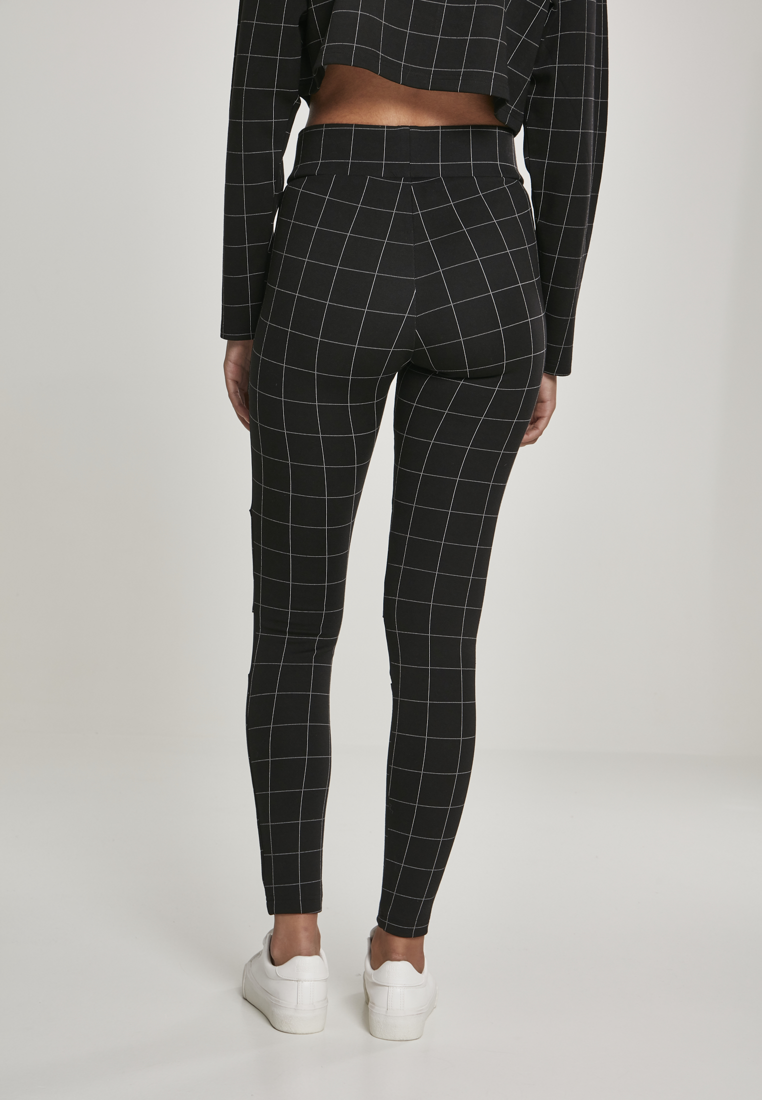 Γυναικείο Κολάν Ψηλόμεσο Καρό TB3000 Urban Classics Black/White