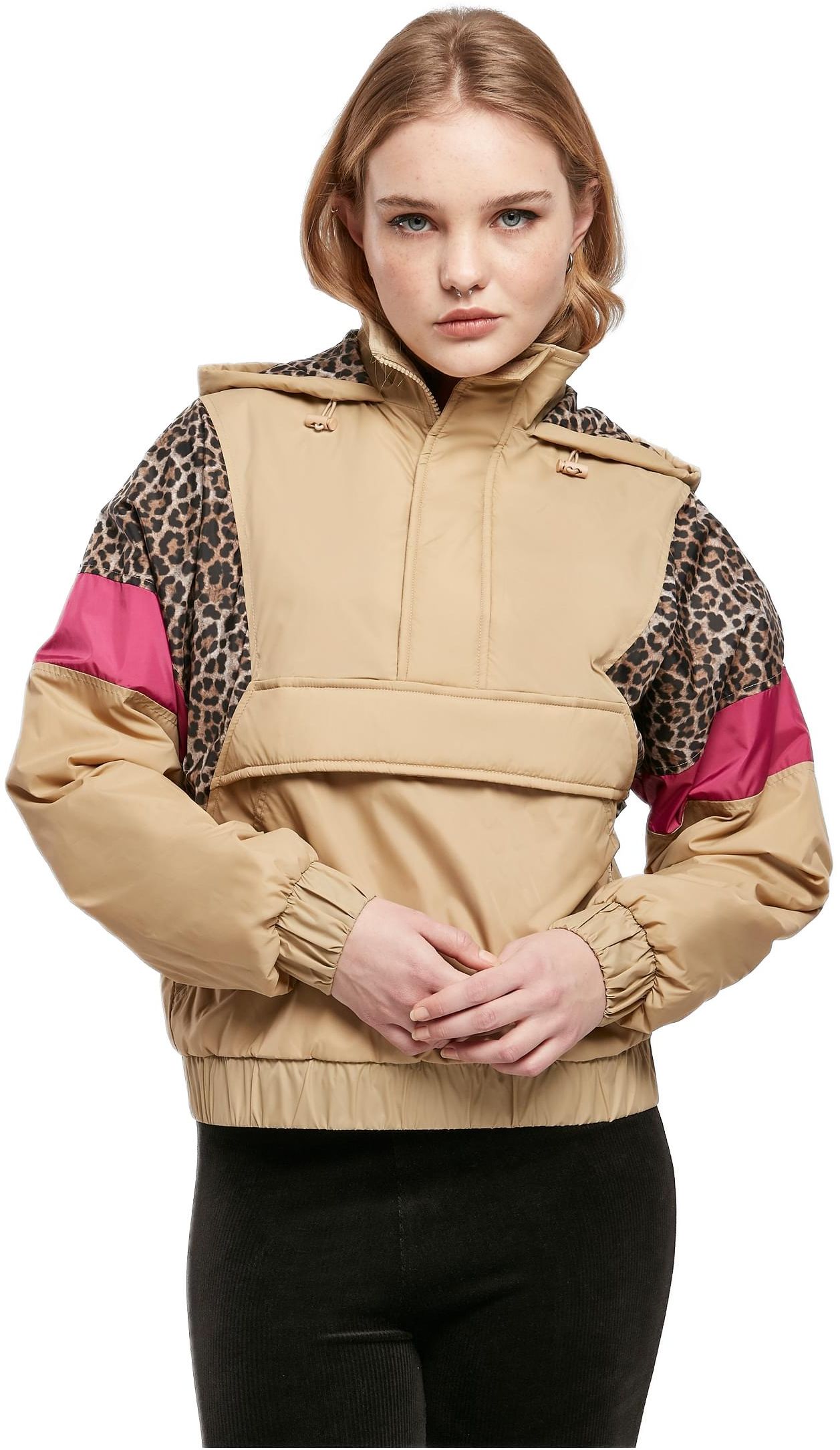 Γυναικείο Μπουφάν AOP Mixed Pull Over TB3063-04032 Urban Classics Unionbeige/Darkleo/W.