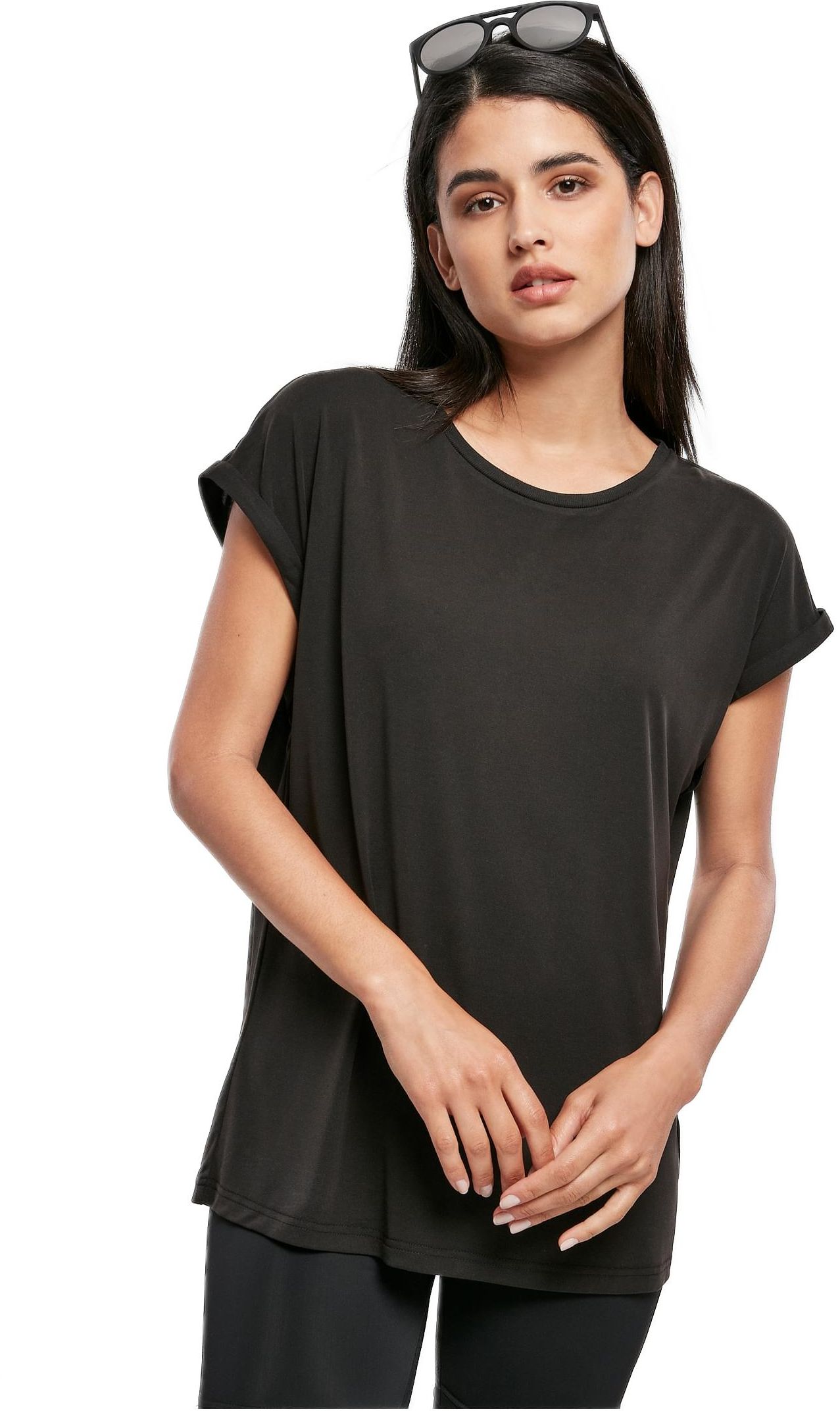 Γυναικείο T-shirt Modal Extended Shoulder TB4092 Urban Classics Black