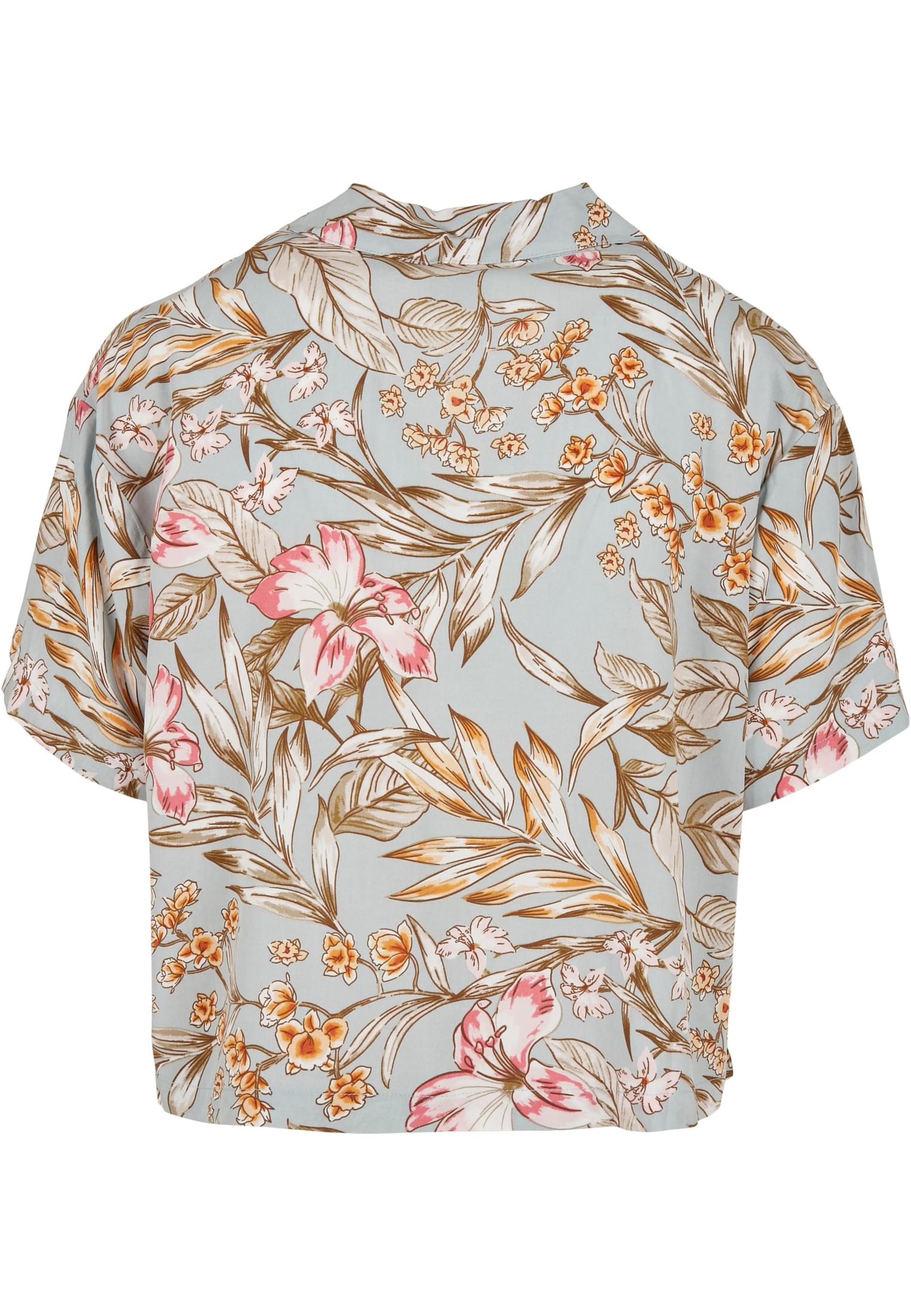 Γυναικείο Πουκάμισο Viscose Resort TB4365 Urban Classics lightblue hibiscus